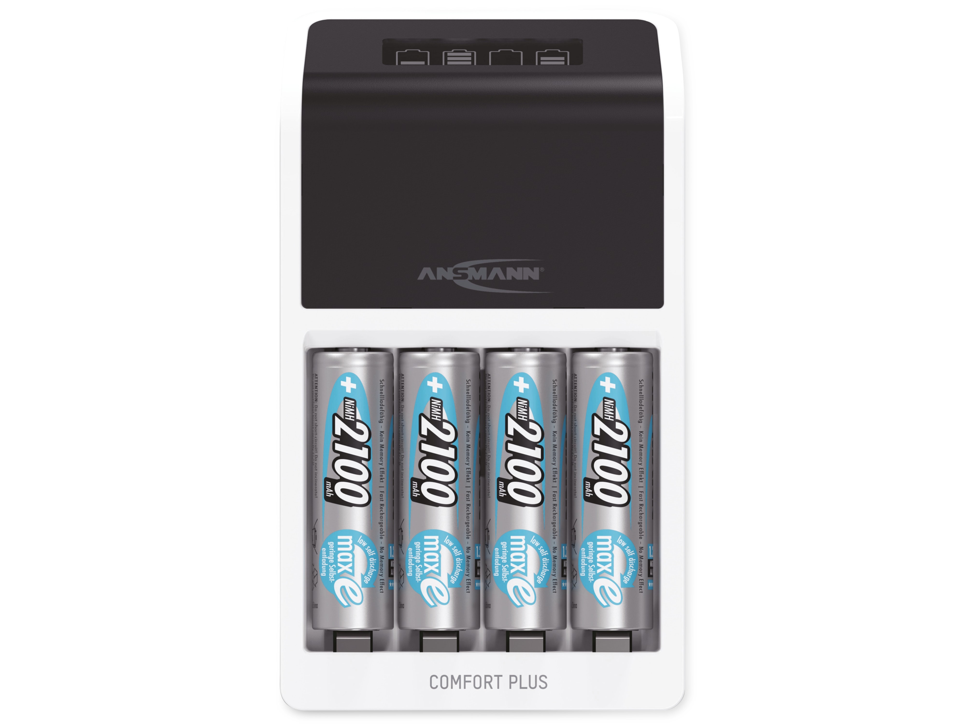 ANSMANN Akku-Ladegerät Comfort Plus + 4× AA 2100mAh ANSMANN Akku-Ladegerät Comfort Plus + 4× AA 2100mAh