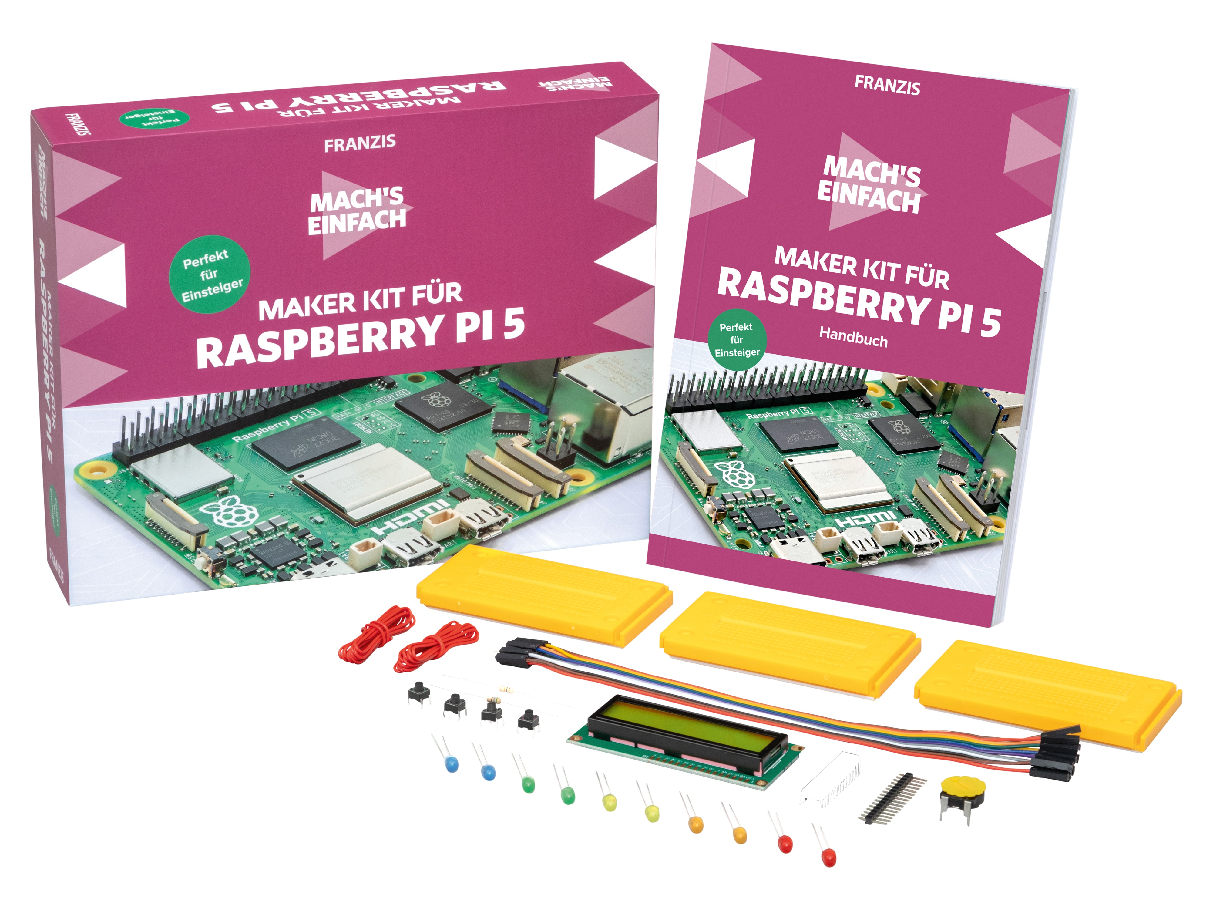 FRANZIS Maker Kit für Raspberry Pi 5 67219, Programmierplatine ab 14 Jahre FRANZIS Maker Kit für Raspberry Pi 5 67219, Programmierplatine ab 14 Jahre
