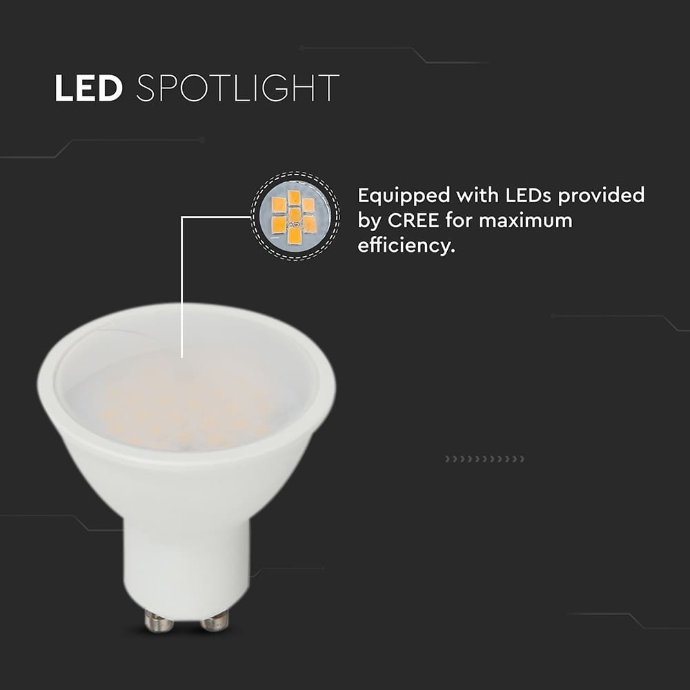 V-TAC LED-Lampe VT-205, GU10, 4,5W, 3000K, EEK: F, CREE Chip, 400lm, IP20 V-TAC LED-Lampe VT-205, GU10, 4,5W, 3000K, EEK: F, CREE Chip, 400lm, IP20