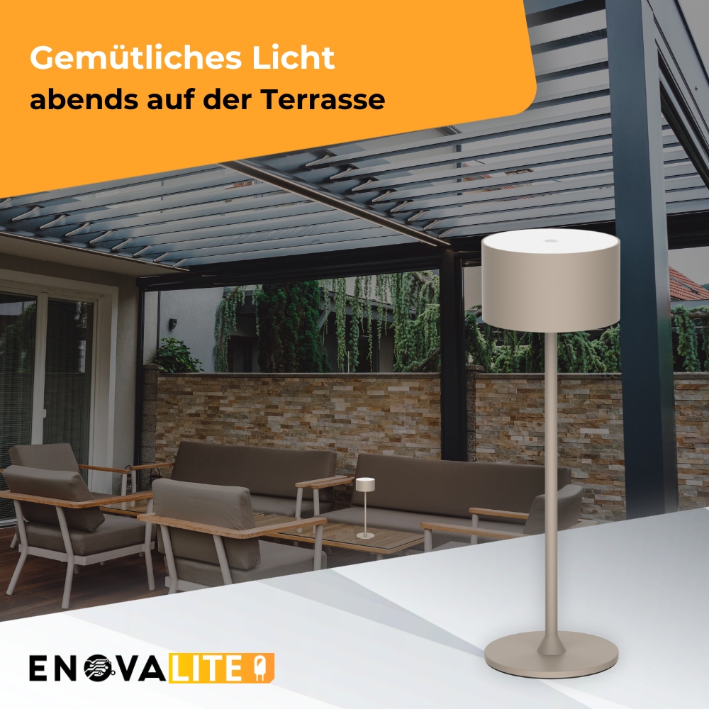 ENOVALITE LED-Akku-Tischleuchte, ELED700401, EEK: D dimmbar, CCT, sand ENOVALITE LED-Akku-Tischleuchte, ELED700401, EEK: D dimmbar, CCT, sand