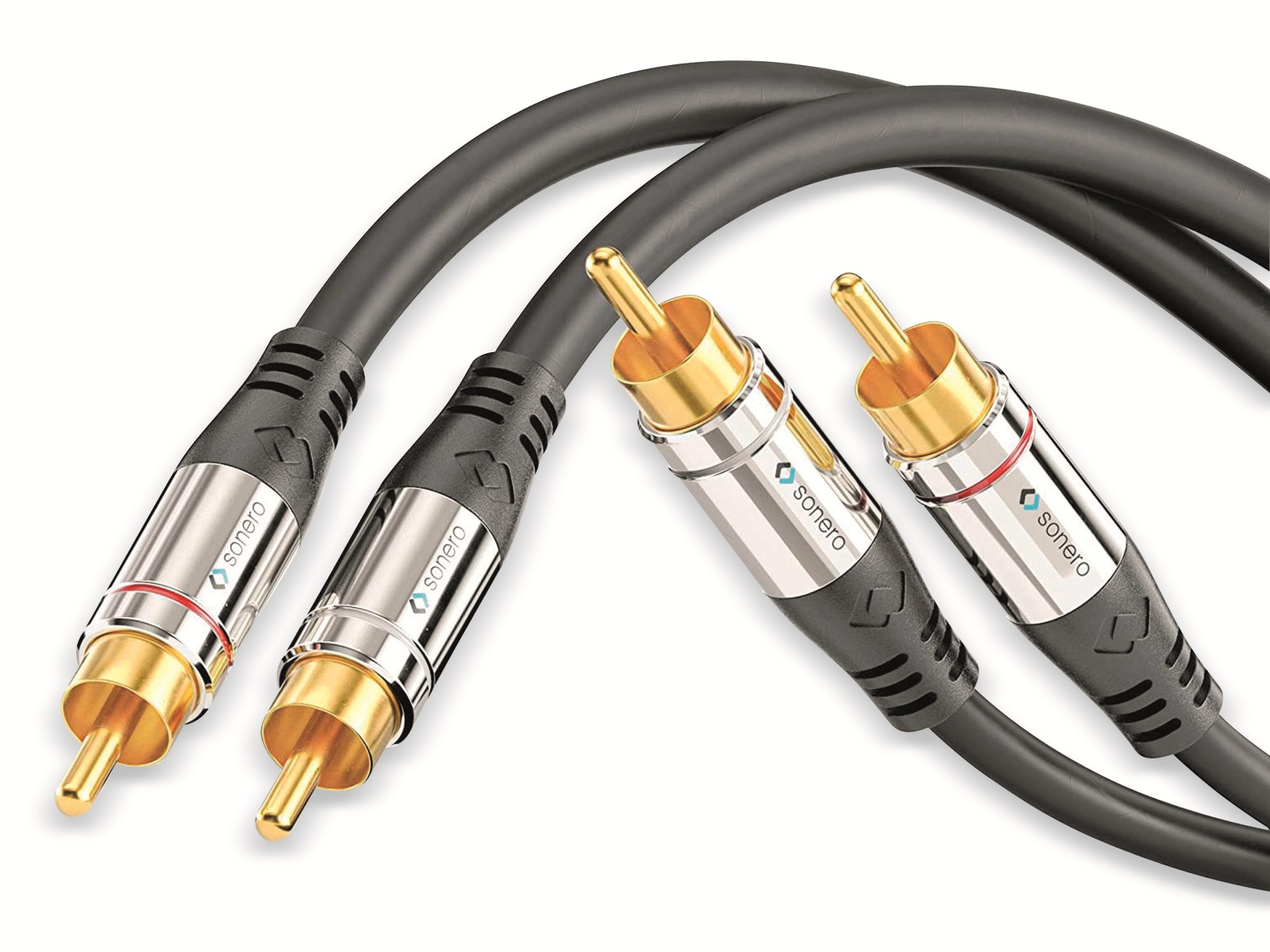 SONERO Cinchkabel Stereo, 0,5 m, schwarz