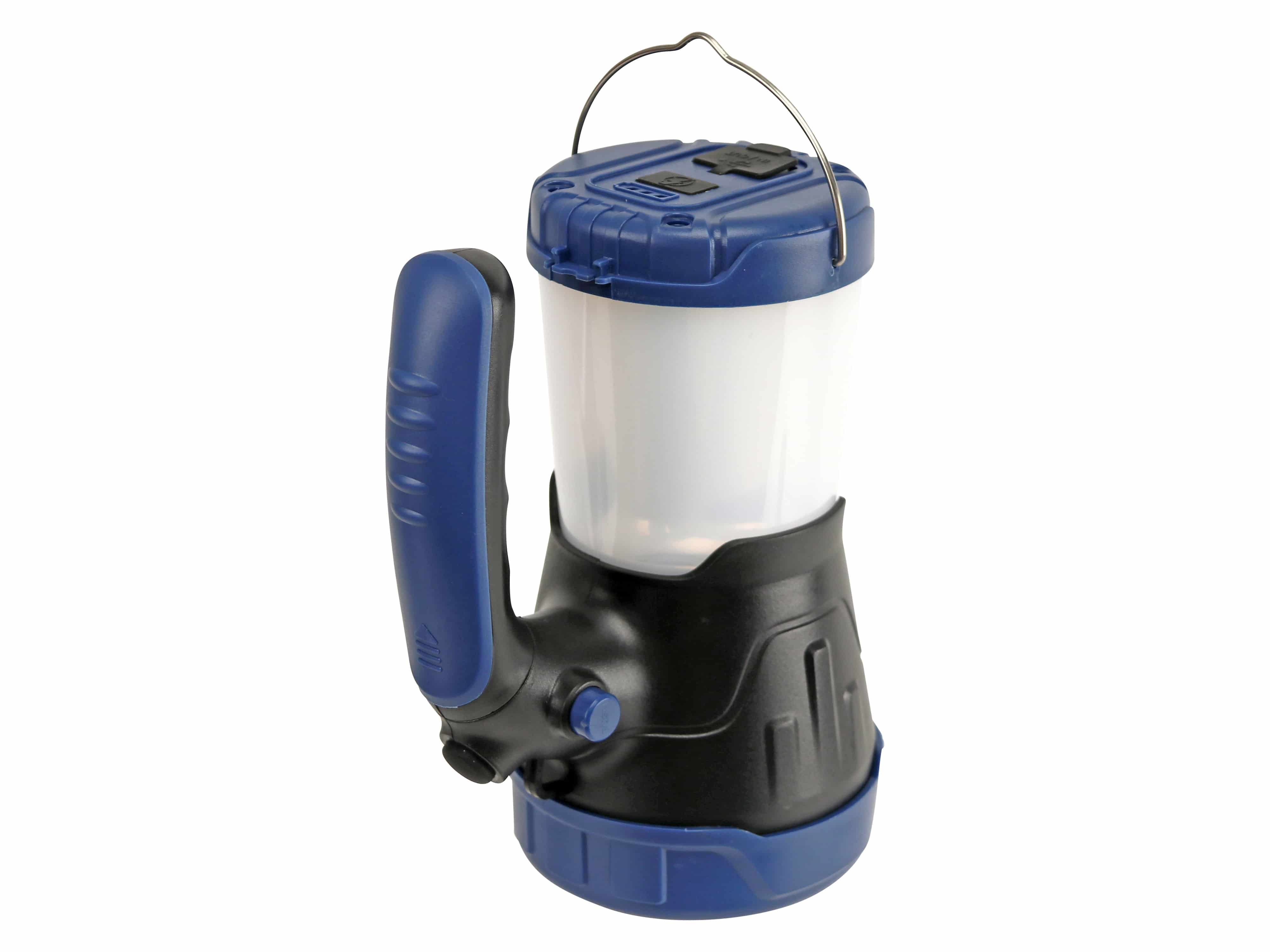 Campingleuchte, 3 W, 300...350 lm, zwei Helligkeitsstufen, blau/schwarz Campingleuchte, 3 W, 300...350 lm, zwei Helligkeitsstufen, blau/schwarz