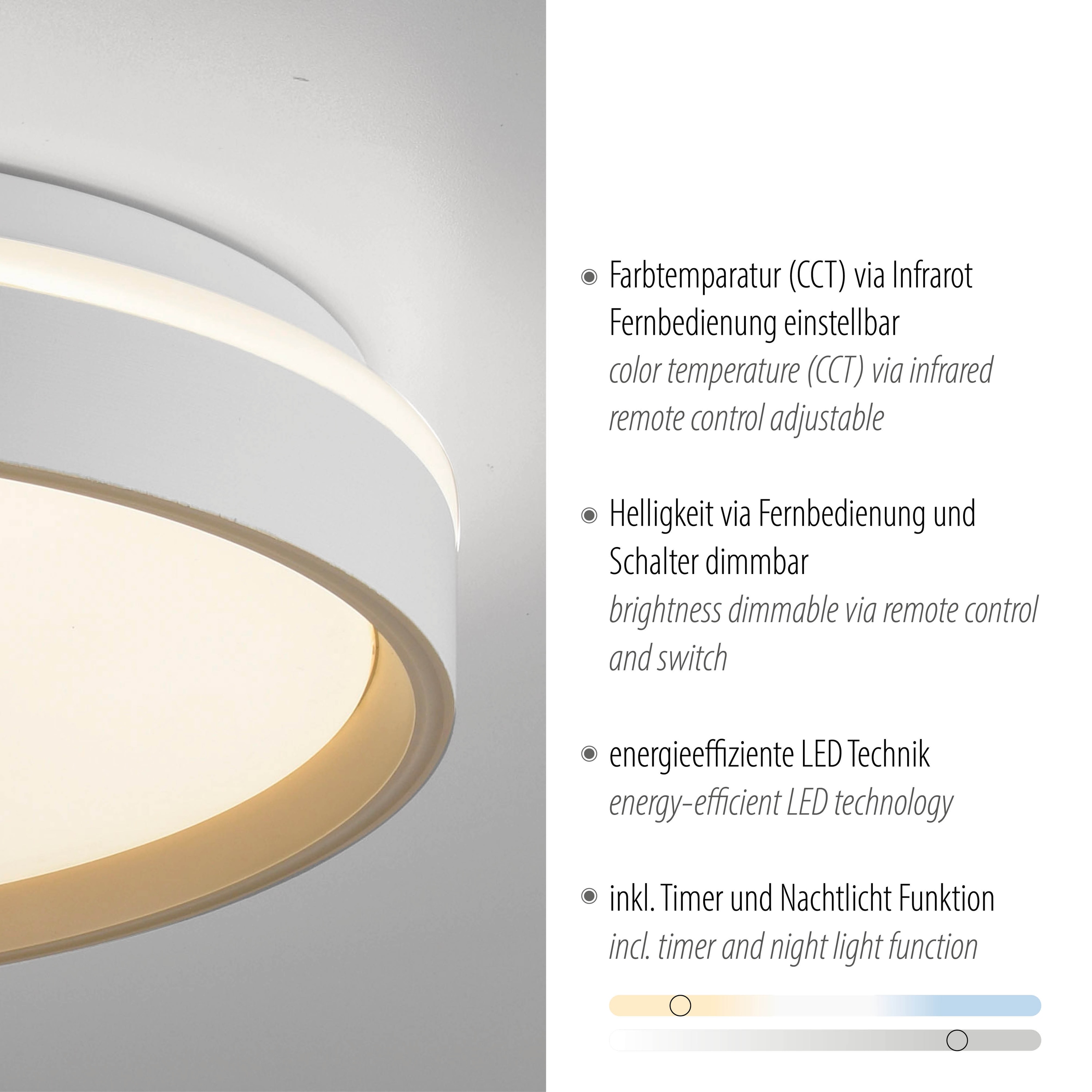 JUST LIGHT LED-Deckenleuchte 14277-39, 20W, CCT, 2700lm, IP20, weiß/sand JUST LIGHT LED-Deckenleuchte 14277-39, 20W, CCT, 2700lm, IP20, weiß/sand