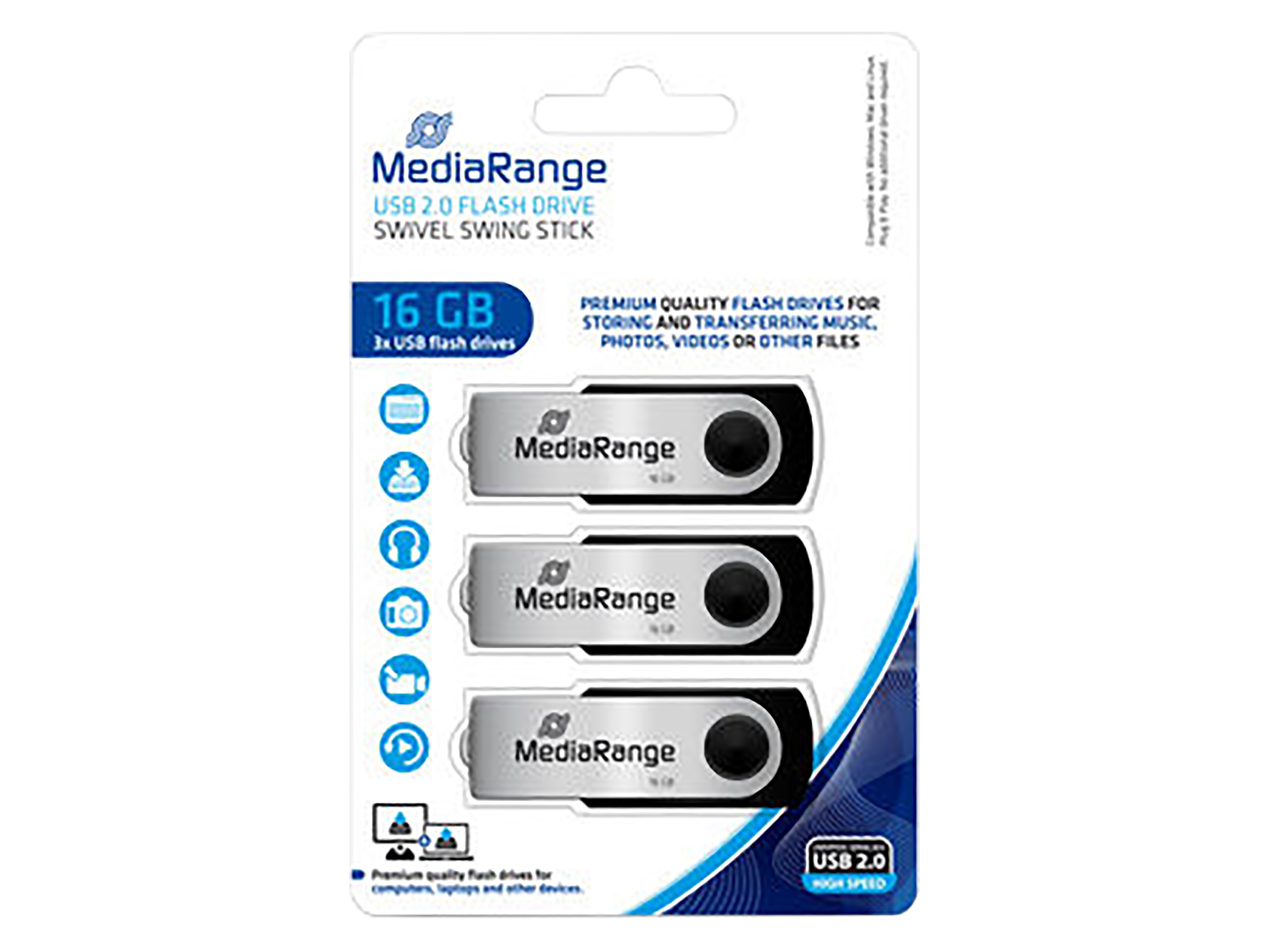 MEDIARANGE USB-Stick MR910-3 USB 2.0, 16GB 3er Pack MEDIARANGE USB-Stick MR910-3 USB 2.0, 16GB 3er Pack