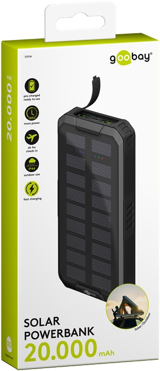GOOBAY Solar-Powerbank 53934, 20000mAh, Outdoor