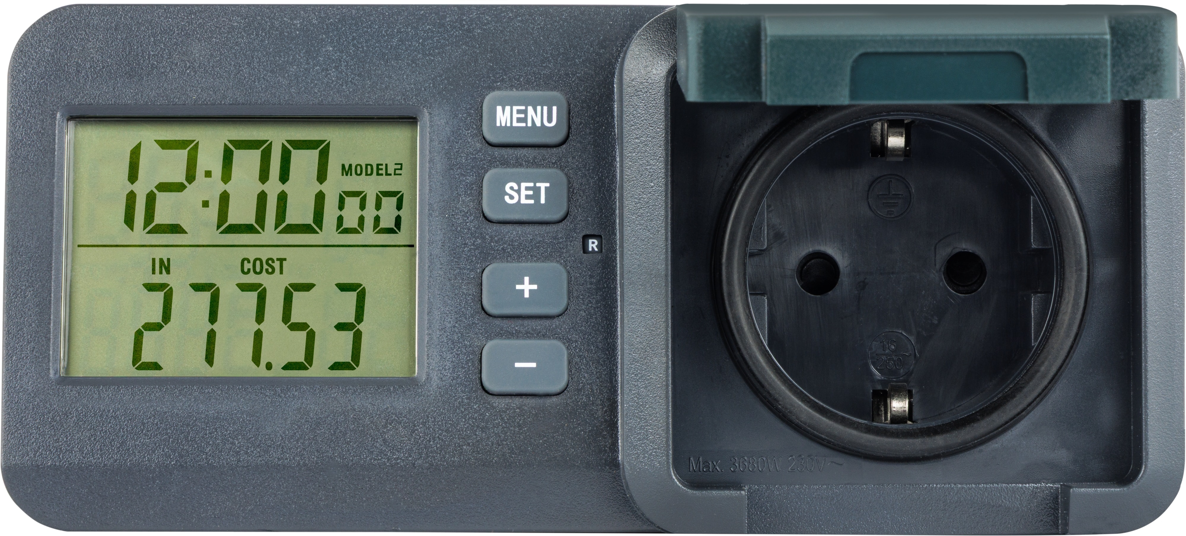 REV Energiekostenmessgerät EP011CTL-GR, LCD-Display, IP44, schwarz/grün REV ENERGIEKOSTENMESSGERÄT EP011CTL-GR, LCD-DISPLAY, IP44, SCHWARZ-GRÜN
