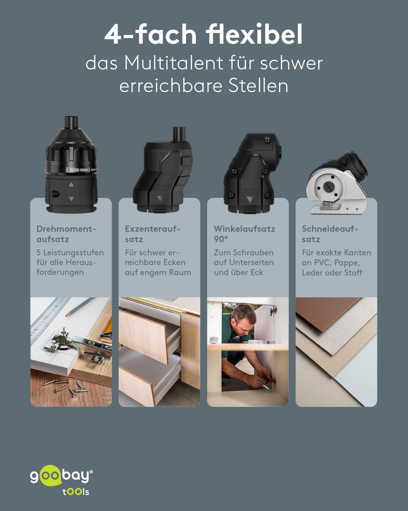 GOOBAY TOOLS 4in1 Mini-Akkuschrauber-Set, 77817, 35-teilig GOOBAY TOOLS 4in1 Mini-Akkuschrauber-Set, 77817, 35-teilig