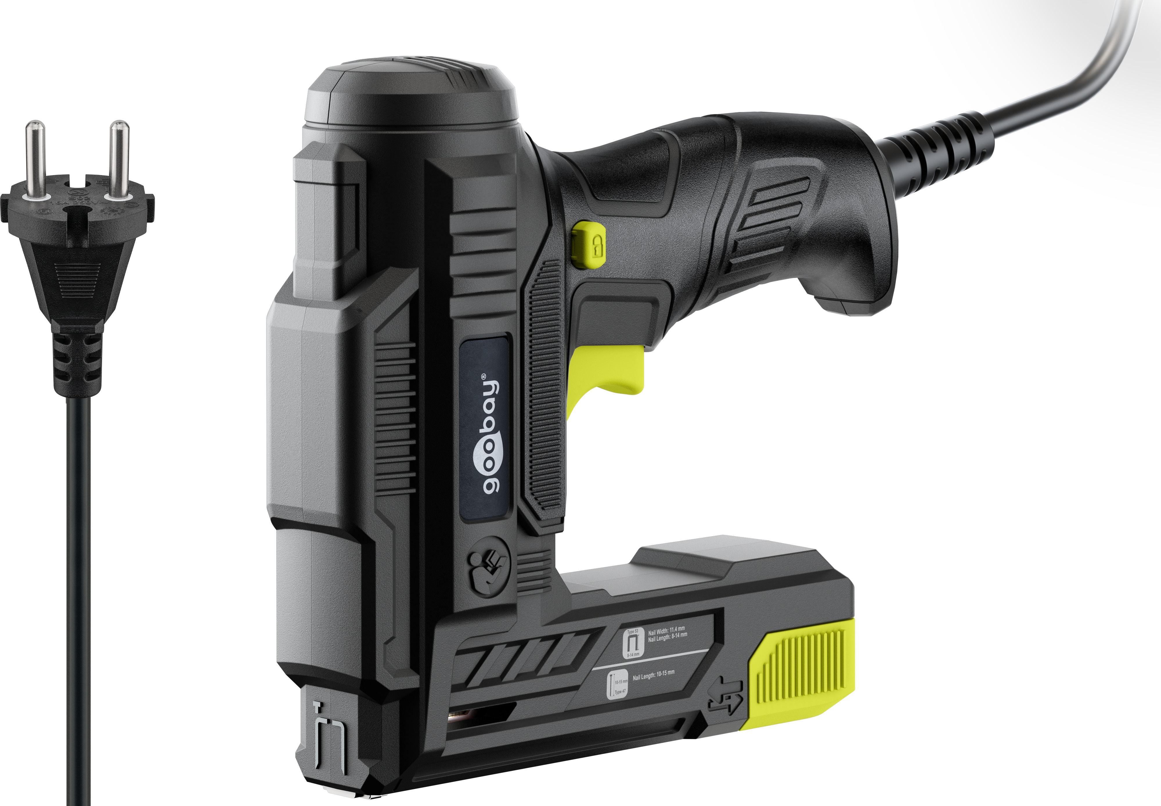 GOOBAY TOOLS 2in1 Elektrotacker-Set, 77820, mit 400 Tackernadeln und 100 Nägeln GOOBAY TOOLS 2in1 Elektrotacker-Set, 77820, mit 400 Tackernadeln und 100 Nägeln