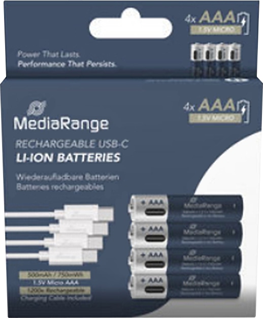 MEDIARANGE Li-Ion-Akku MRBAT160 AAA 4er Pack MEDIARANGE Li-Ion-Akku MRBAT160 AAA 4er Pack