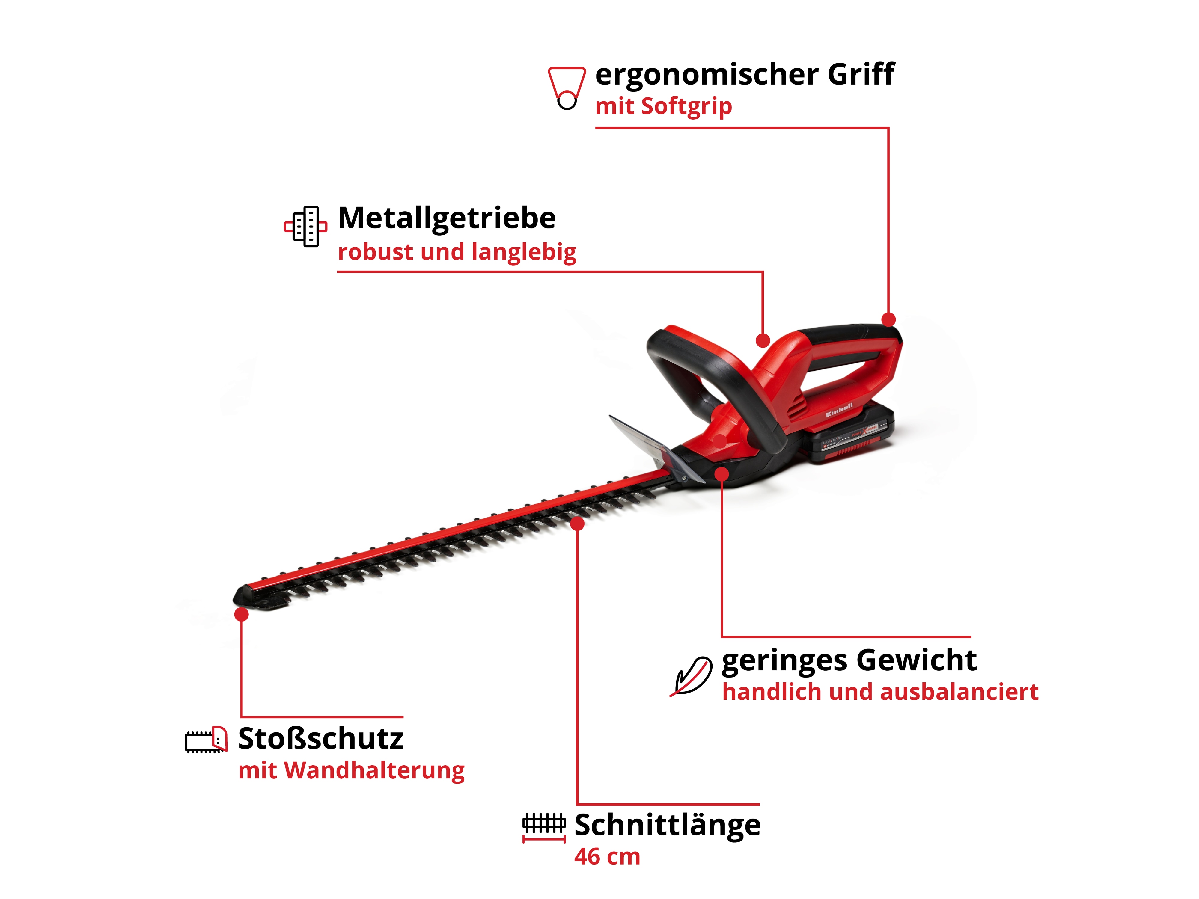 EINHELL Heckenschere GE-CH 1846 Li Kit, 2,0 Ah EINHELL Heckenschere GE-CH 1846 Li Kit, 2,0 Ah