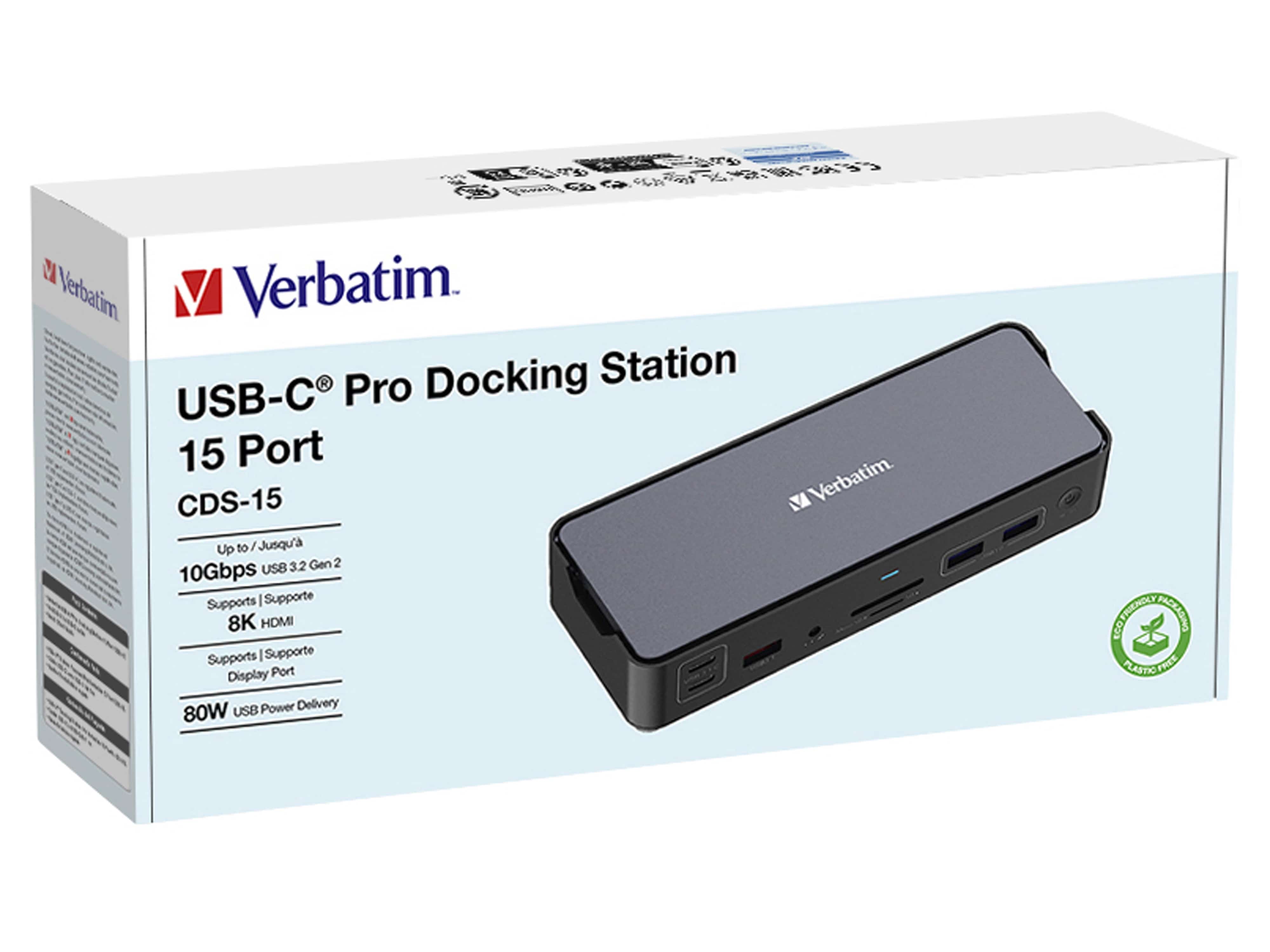 VERBATIM USB-C Pro Dockingstation CDS-15 VERBATIM USB-C Pro Dockingstation CDS-15