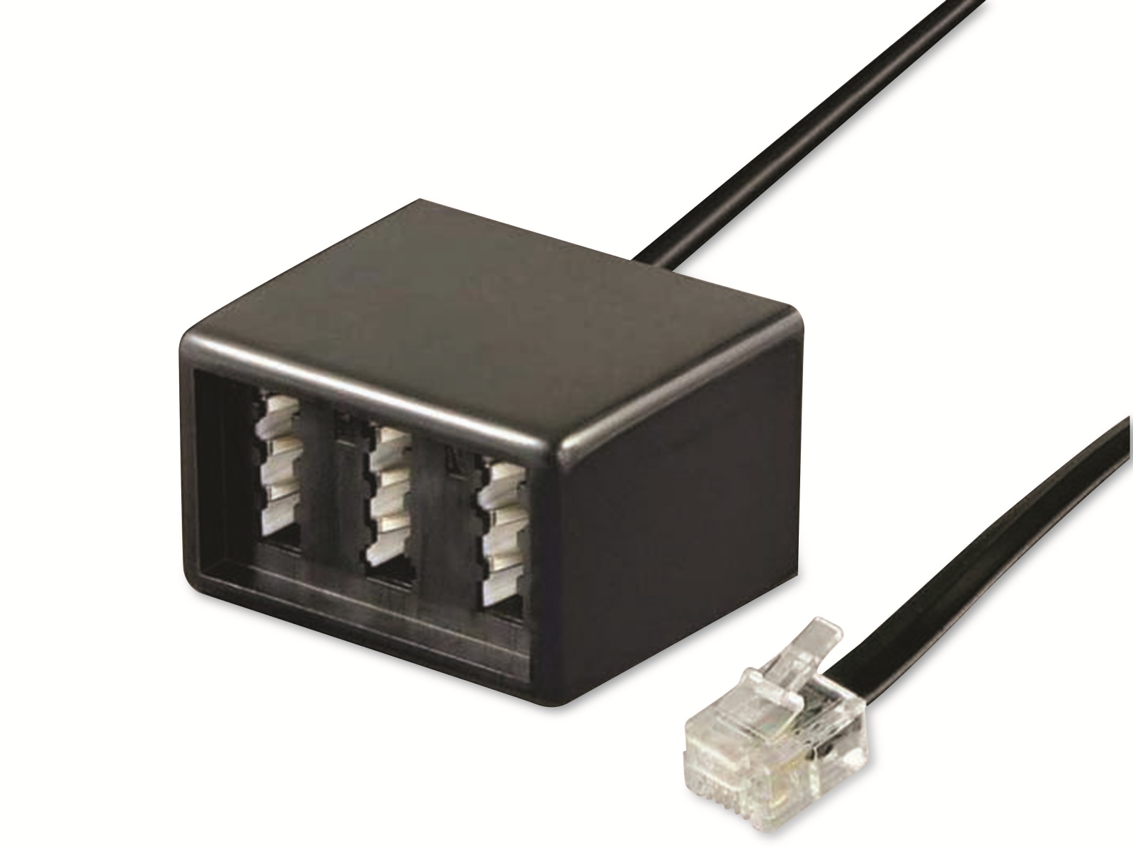 GOOBAY Telefon-Adapterstecker, RJ11-3x TAE/F/F, schwarz GOOBAY Telefon-Adapterstecker, RJ11-3x TAE/F/F, schwarz