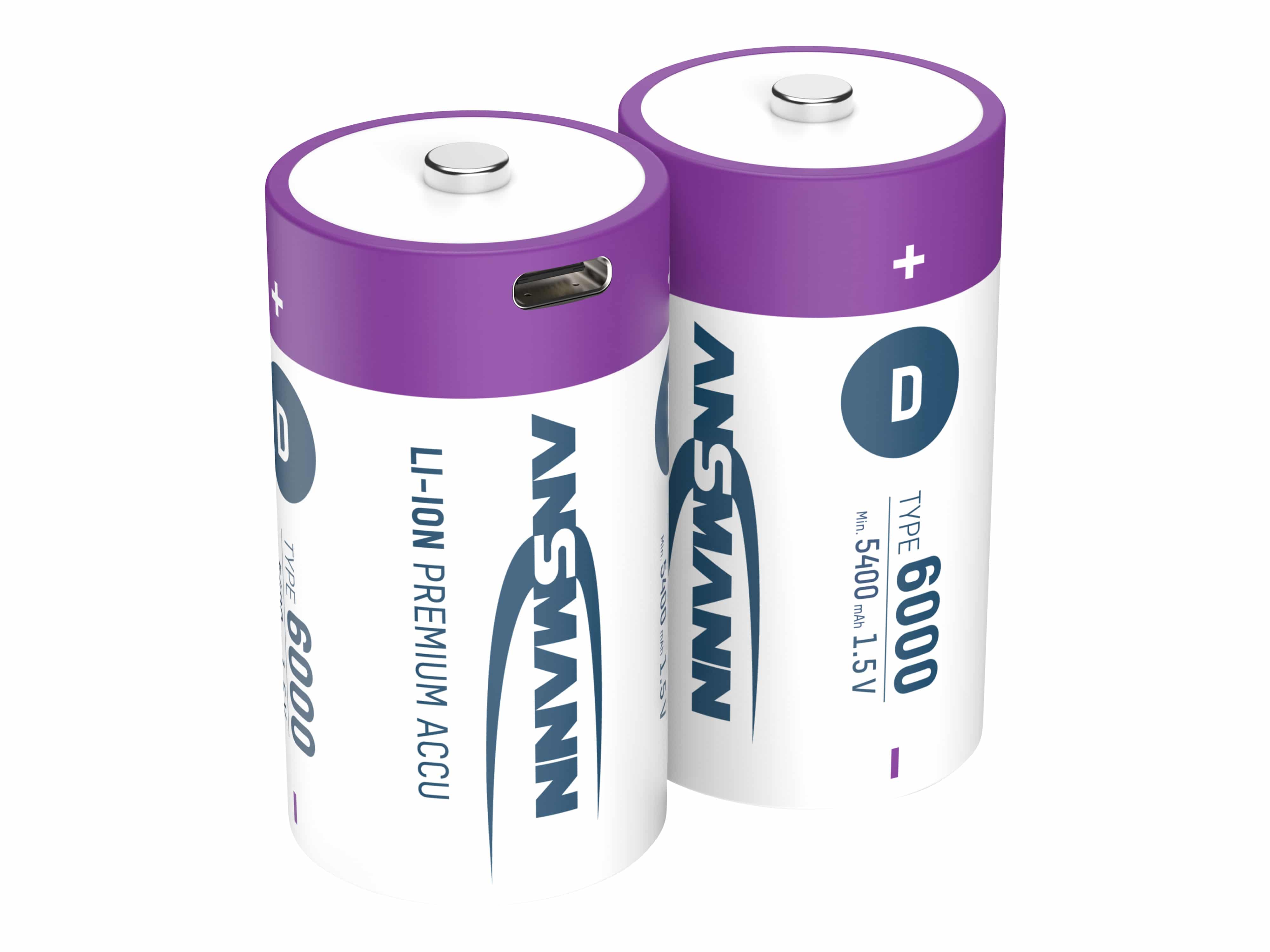 ANSMANN Li-Ion Mono-Akku, D, Typ 6000 (min. 5400mAh), 2 Stück ANSMANN Li-Ion Mono-Akku, D, Typ 6000 (min. 5400mAh), 2 Stück