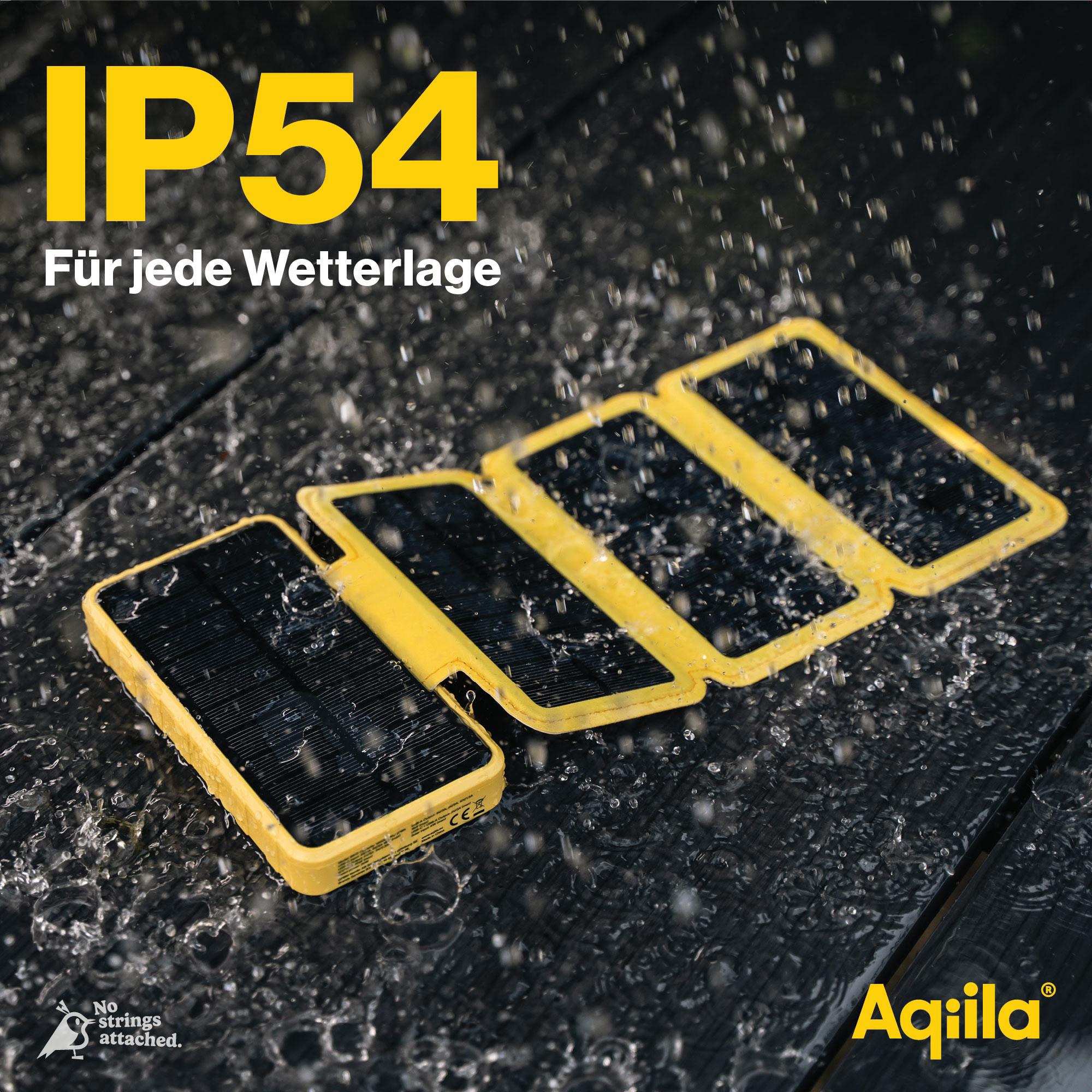 AQIILA Solar Powerbank Powerbird BS10, 20 W, 10.000mAh, USB-A, USB-C, gelb AQIILA Solar Powerbank Powerbird BS10, 20 W, 10.000mAh, USB-A, USB-C, gelb