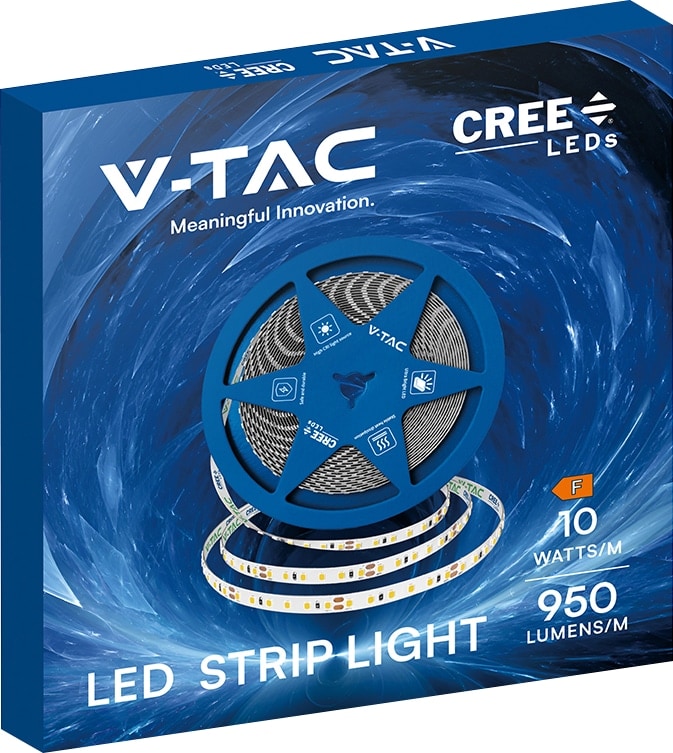 V-TAC LED-Strip VT-2126226, 100W, EEK: F, 9500lm, 3000K, 120°, 24V, 10m V-TAC LED-Stripe VT-2126226, 100W, EEK: F, 9500lm, 3000K, 120°, 24V, 10m