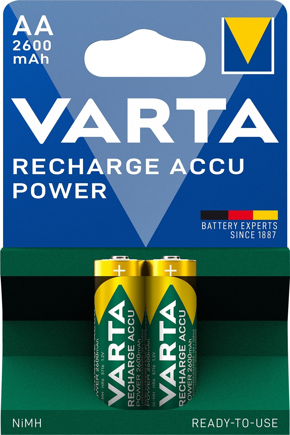 VARTA NiMH-Mignon-Akku 5716, 2600 mAh, 2 Stück VARTA NiMH-Mignon-Akku 5716, 2600 mAh, 2 Stück