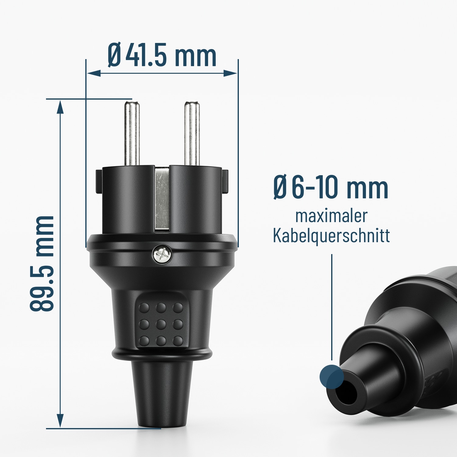 ABSINA Schutzkontaktstecker, schwarz, 6 Stück ABSINA Schutzkontaktstecker, schwarz, 6 Stück