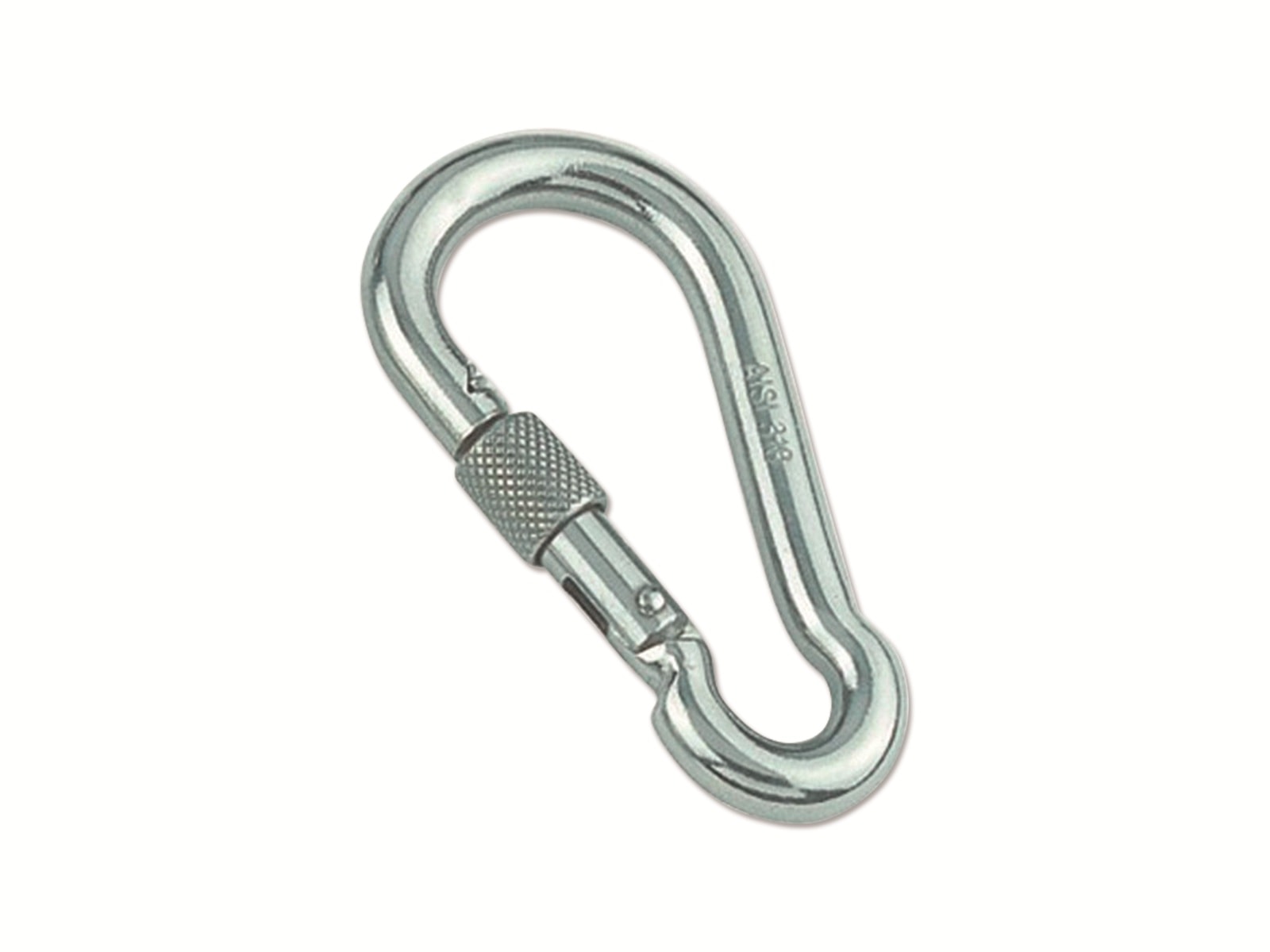 MARINETECH Karabinerhaken Edelstahl A4, 4x40 mm, mit Sicherheitsmutter