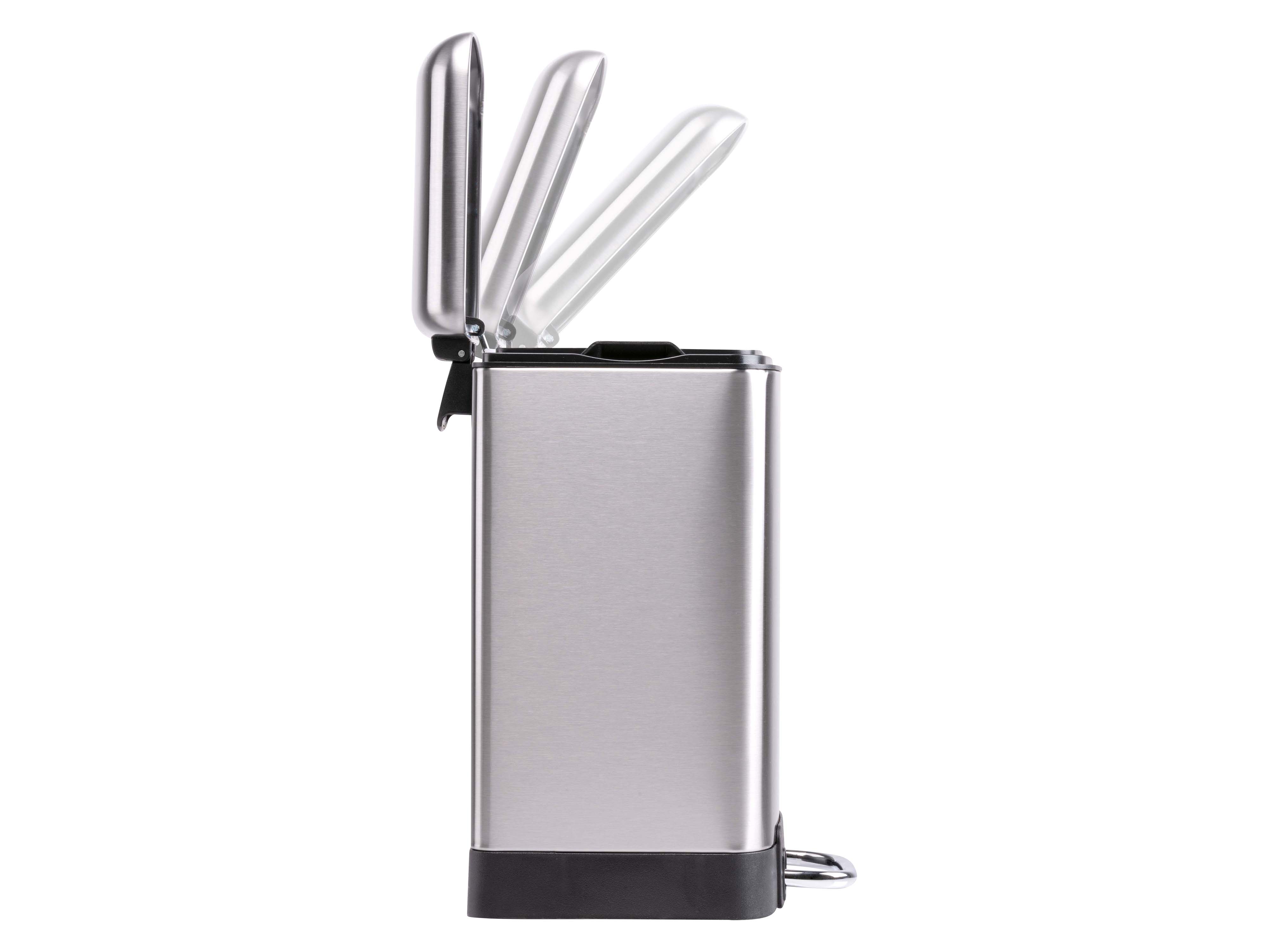 DIRT DEVIL Tretabfalleimer, 6 L, Soft Close, Edelstahl, silber DIRT DEVIL Tretabfalleimer, 6 L, Soft Close, Edelstahl, silber