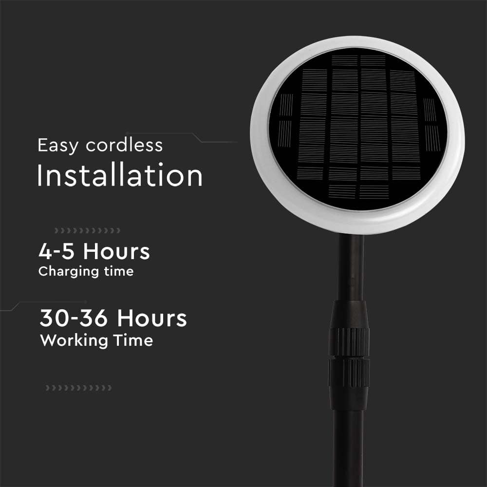 V-TAC Solar LED-Gartenleuchte VT-948, 8 W, 4000 K, schwarz V-TAC Solar LED-Gartenleuchte VT-948, 8 W, 4000 K, schwarz