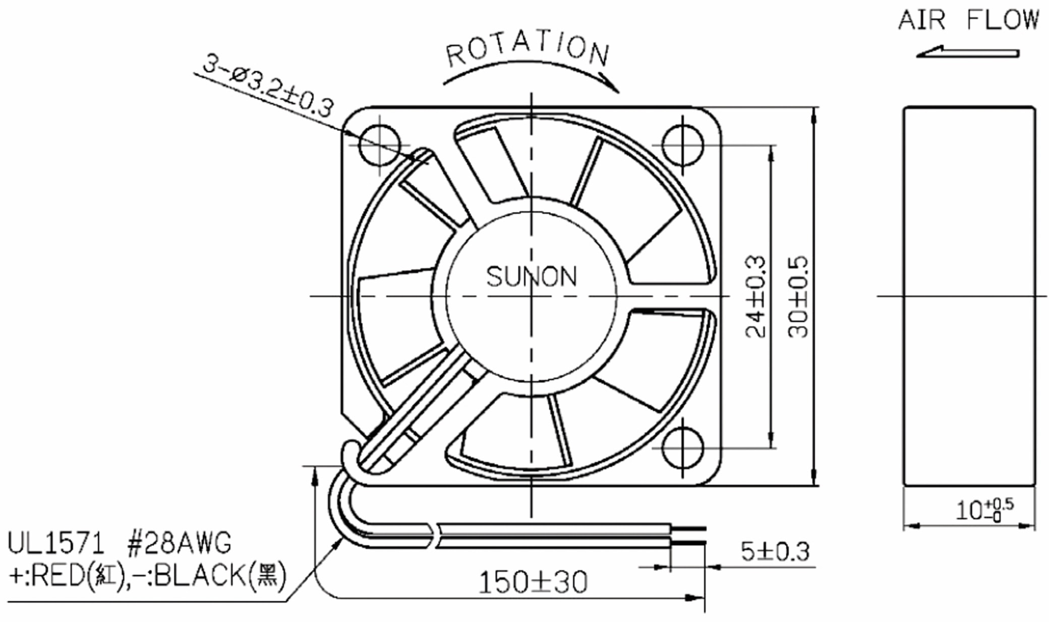 SUNON Axiallüfter MF25100V21000UA99, 25x25x10 mm, 5 V- SUNON Axiallüfter MF25100V21000UA99, 25x25x10 mm, 5 V-