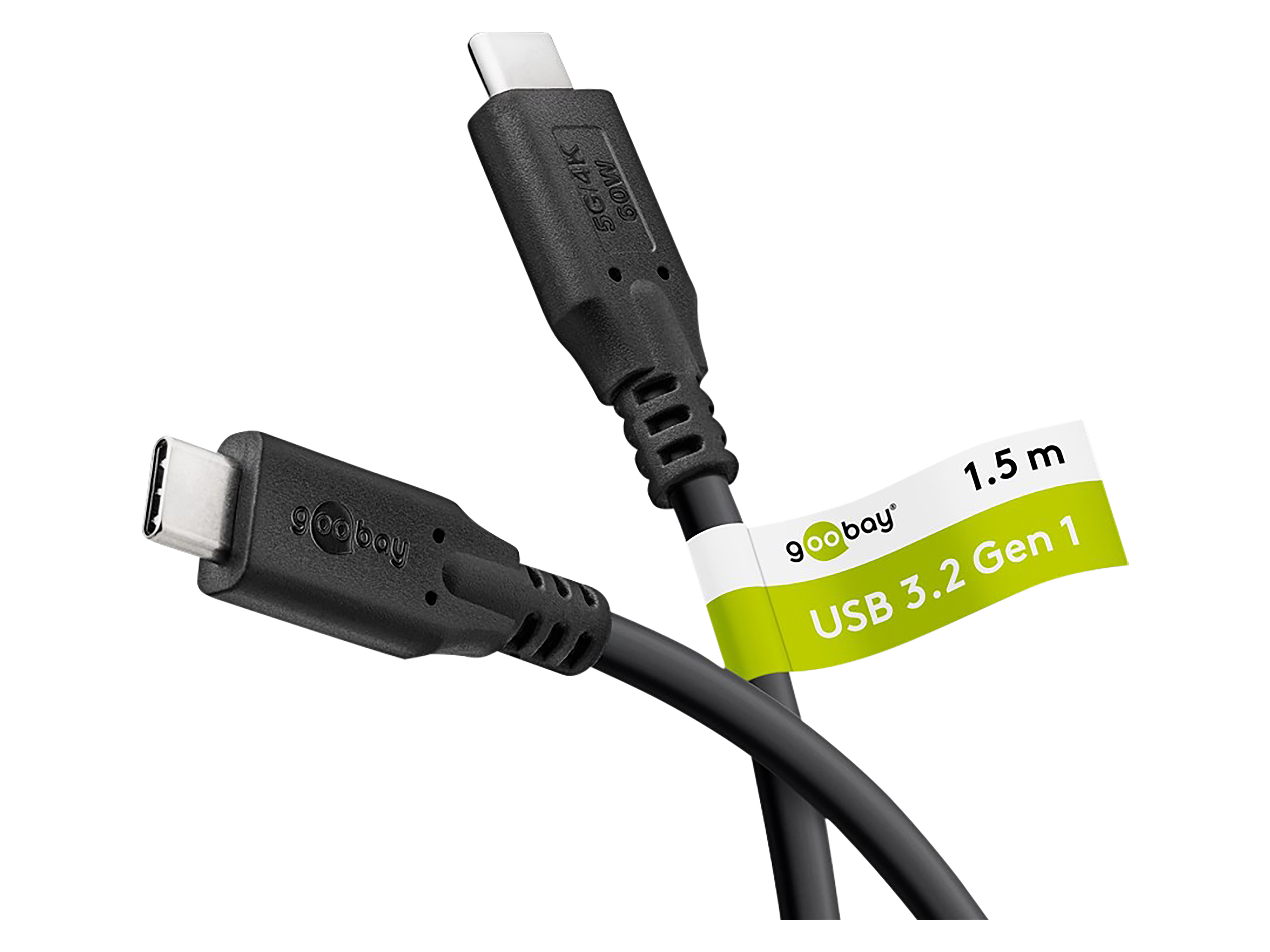GOOBAY USB-C Kabel 66509 USB3.2 60W 3m schwarz 5 Gbit/s