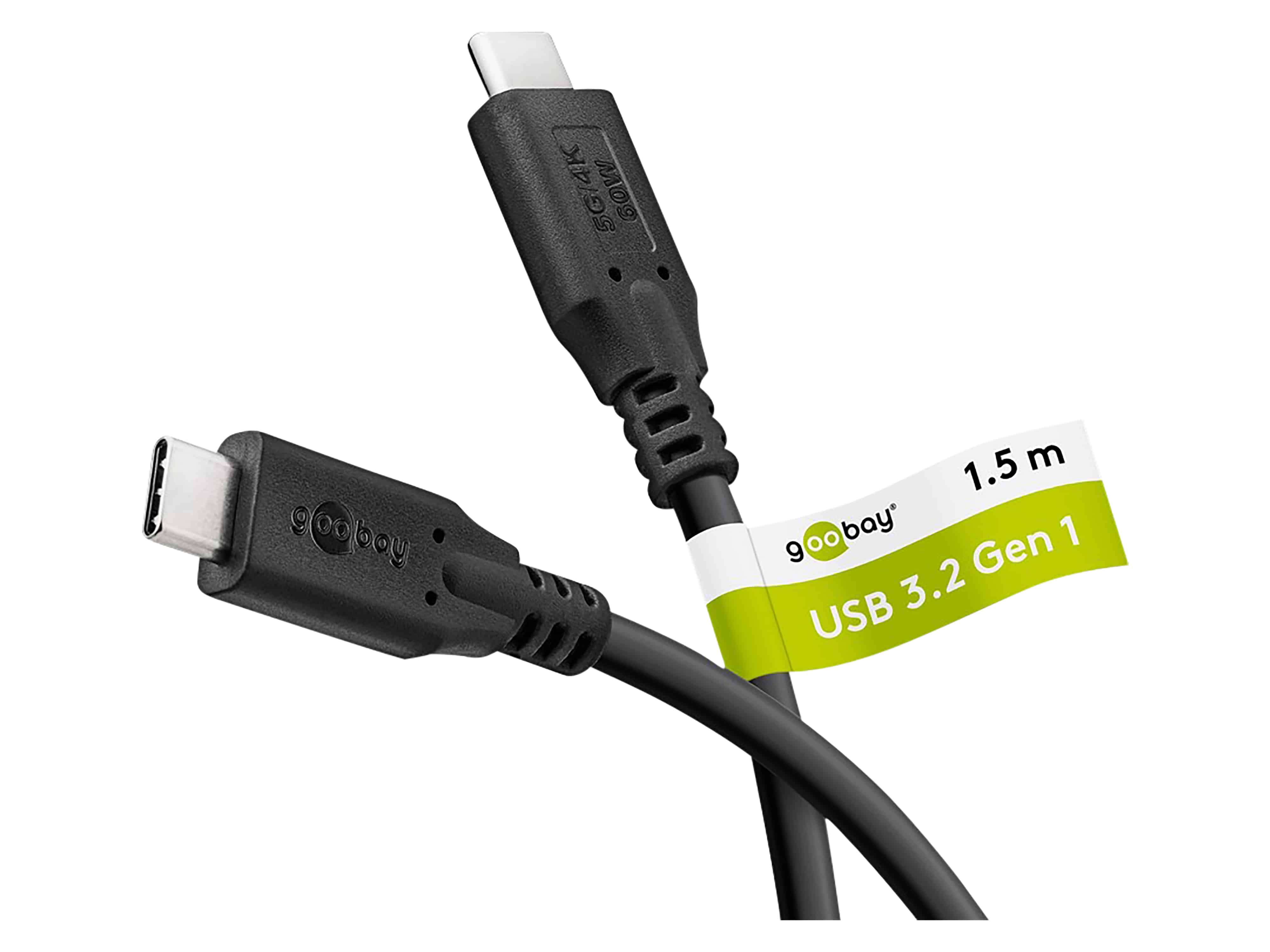 GOOBAY USB-C Kabel 66509 USB3.2 60W 3m schwarz 5 Gbit/s GOOBAY USB-C Kabel 66509 USB3.2 60W 3m schwarz 5 Gbit/s