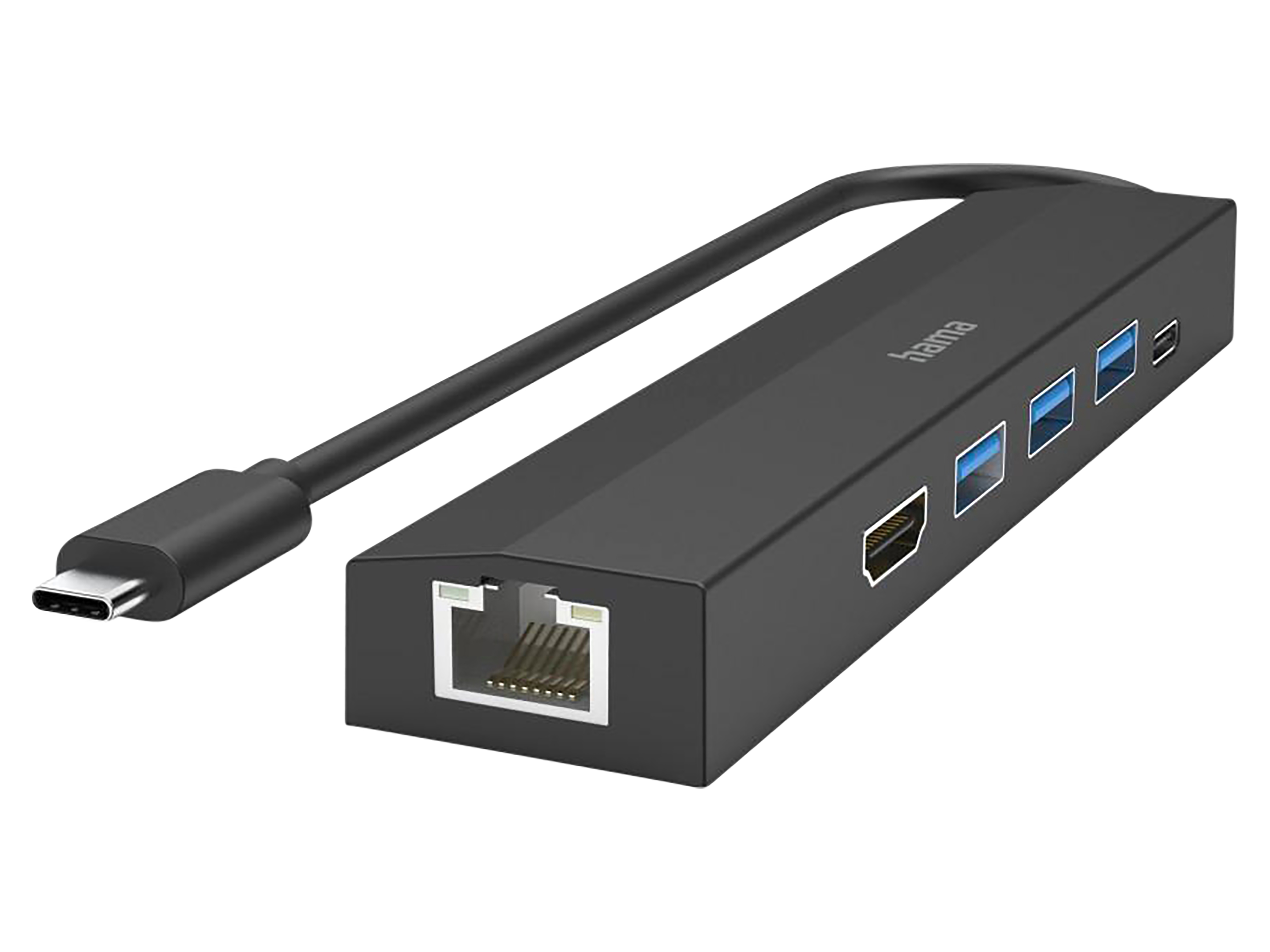 HAMA USB-C-Hub, Multiport, 6 Ports, 3x USB-A, USB-C, HDMI™, LAN/Ethernet HAMA USB-C Hub Mulitport