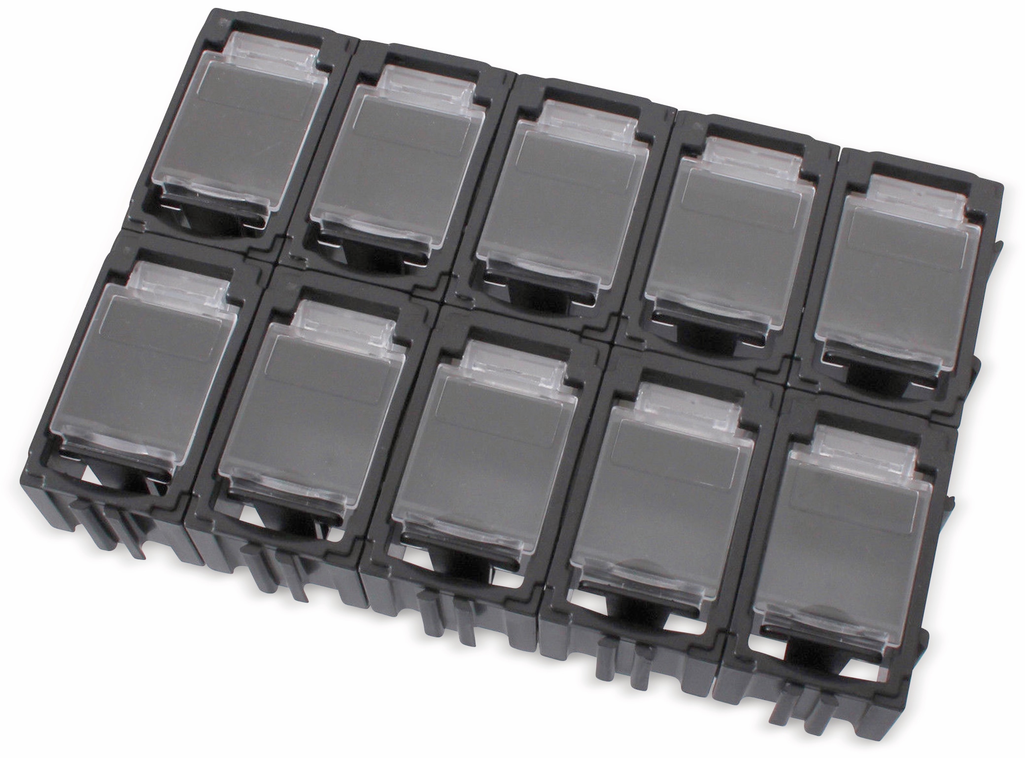 SMD-Container, 39x23,5x18 mm 10 Stk., schwarz SMD-Container, 39x23,5x18 mm 10 Stk., schwarz