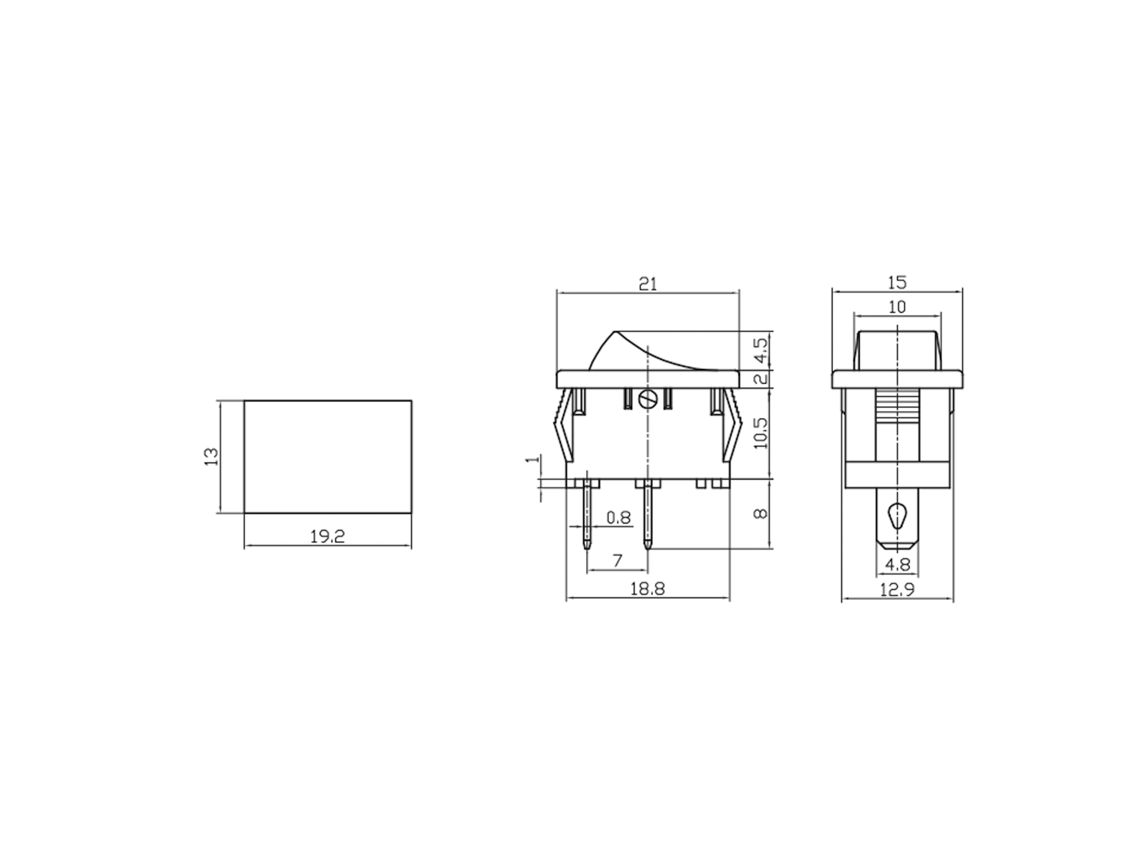 Wippenschalter MRS-101, 10 Stück Wippenschalter MRS-101, 10 Stück
