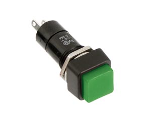 Einbau-Drucktaster PBS-12B, quadratisch, Schließer, grün Einbau-Drucktaster PBS-12B, quadratisch, Schließer, grün