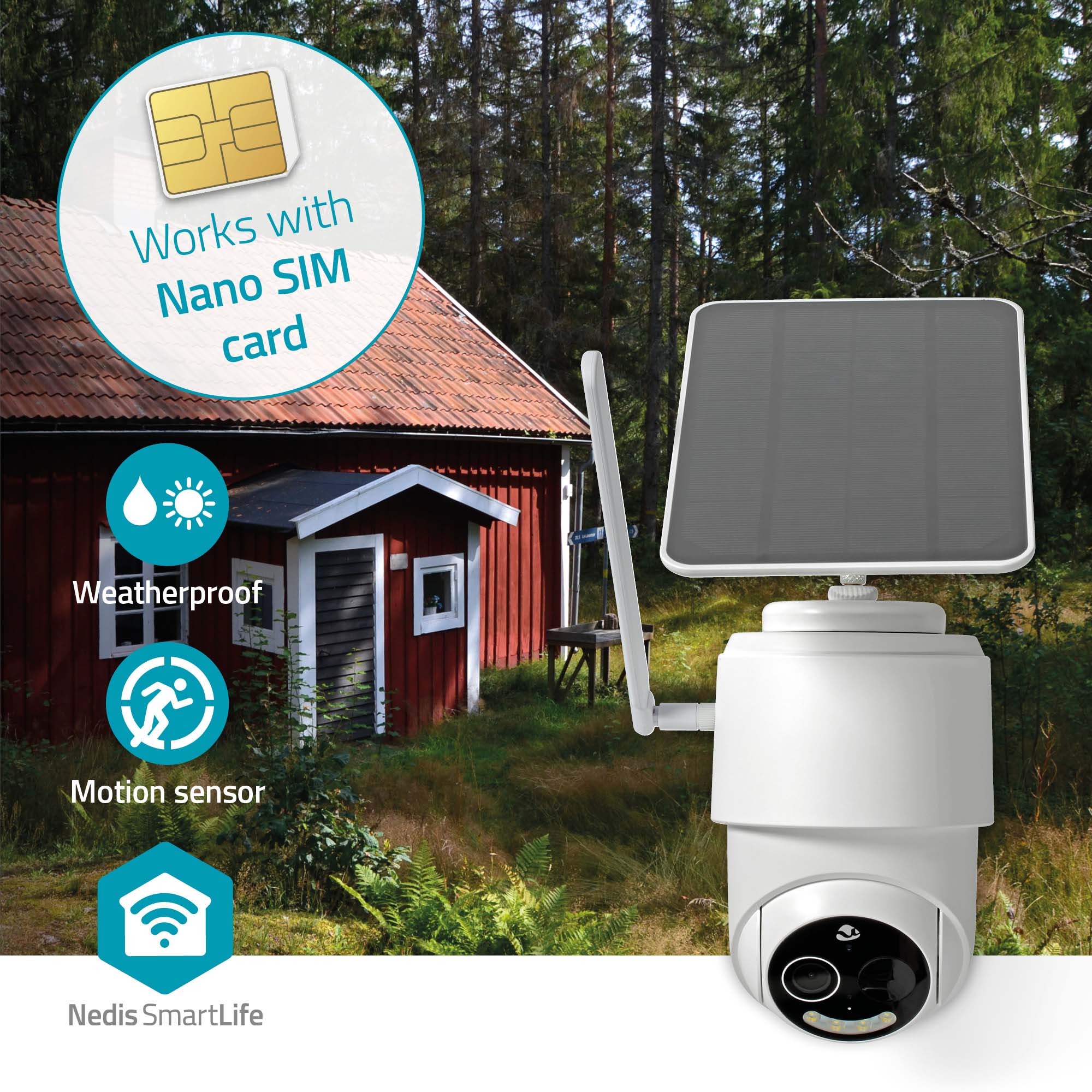 NEDIS Überwachungskamera SmartLife, SIMCBO50WT, Außen, weiß NEDIS Überwachungskamera SmartLife, SIMCBO50WT, Außen, weiß