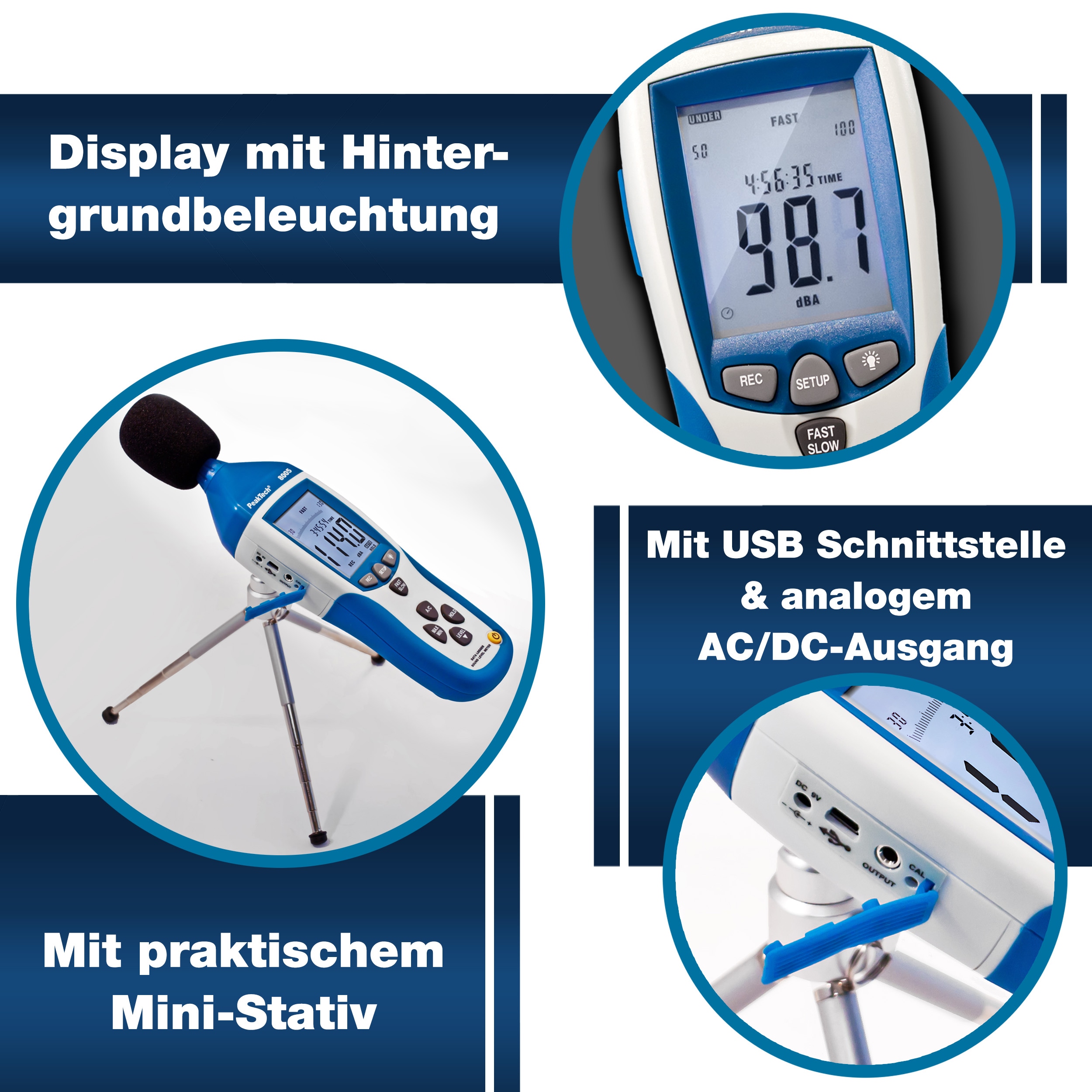 PEAKTECH Schallpegelmessgerät, P 8005, mit Datenlogger PEAKTECH Schallpegelmessgerät, P 8005, mit Datenlogger
