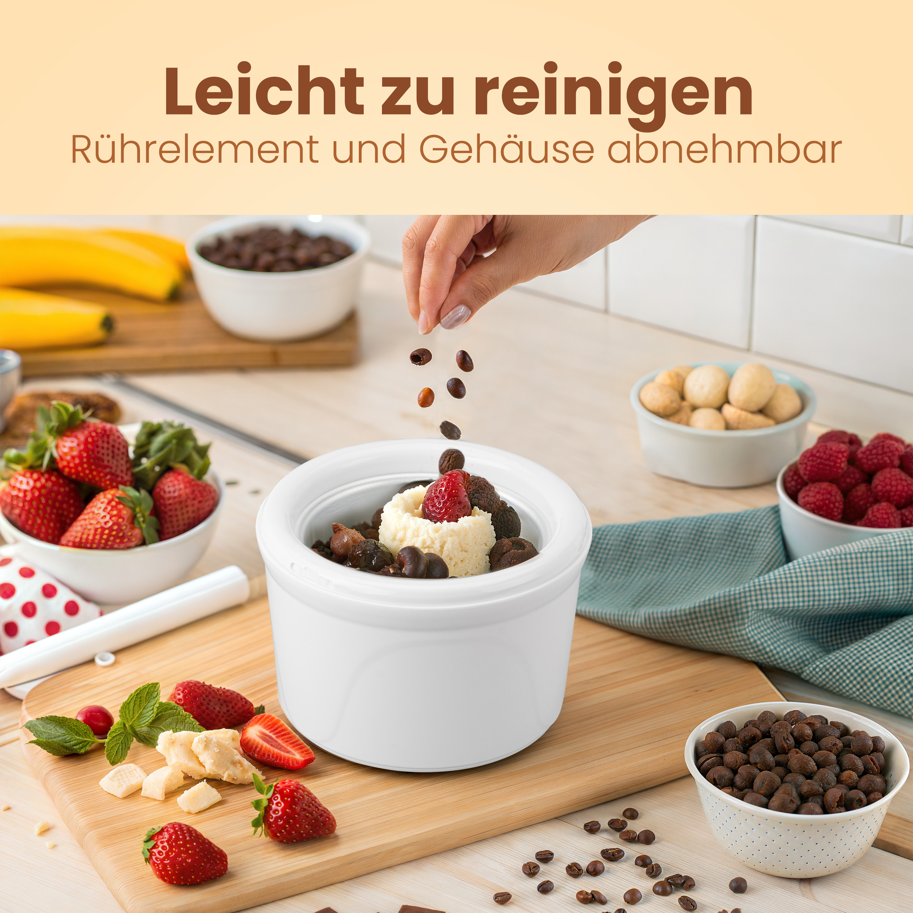 CLATRONIC Eismaschine ICM 3764, 1,5L, mit Kältespeicher, inkl. Rezepten CLATRONIC Eismaschine ICM 3764, 1,5L, mit Kältespeicher, inkl. Rezepten