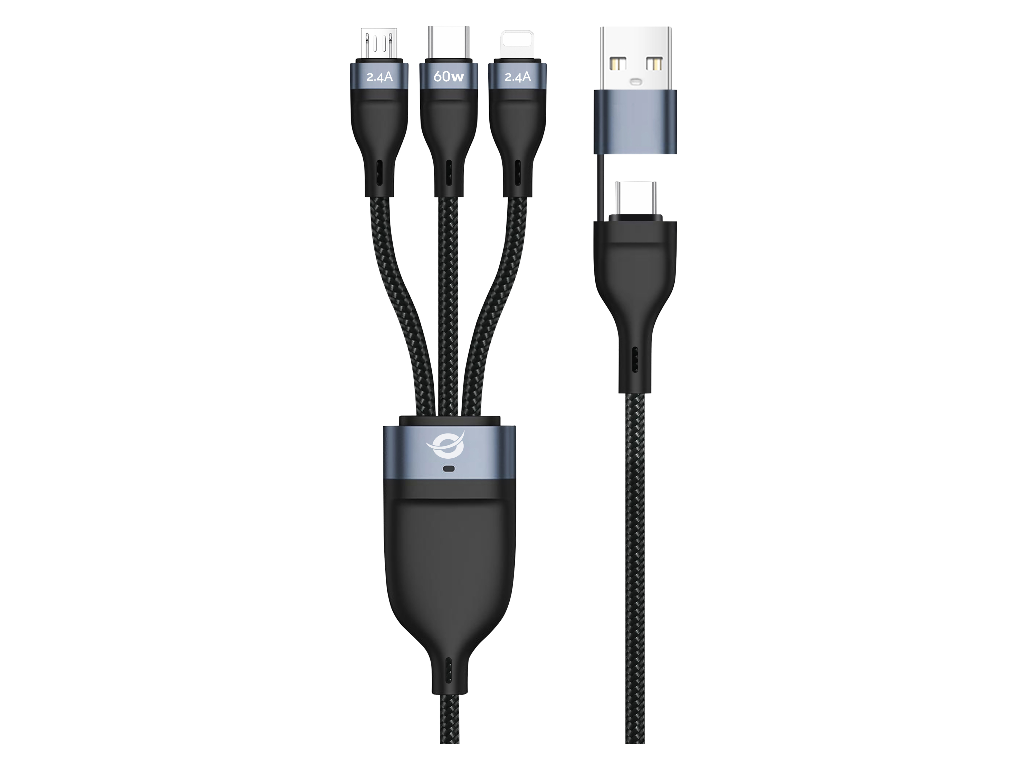 CONCEPTRONIC USB-C Kabel ETTA05B15 60W 1,5m schwarz 3-in-1 CONCEPTRONIC USB-C Kabel ETTA05B15 60W 1,5m schwarz 3-in-1