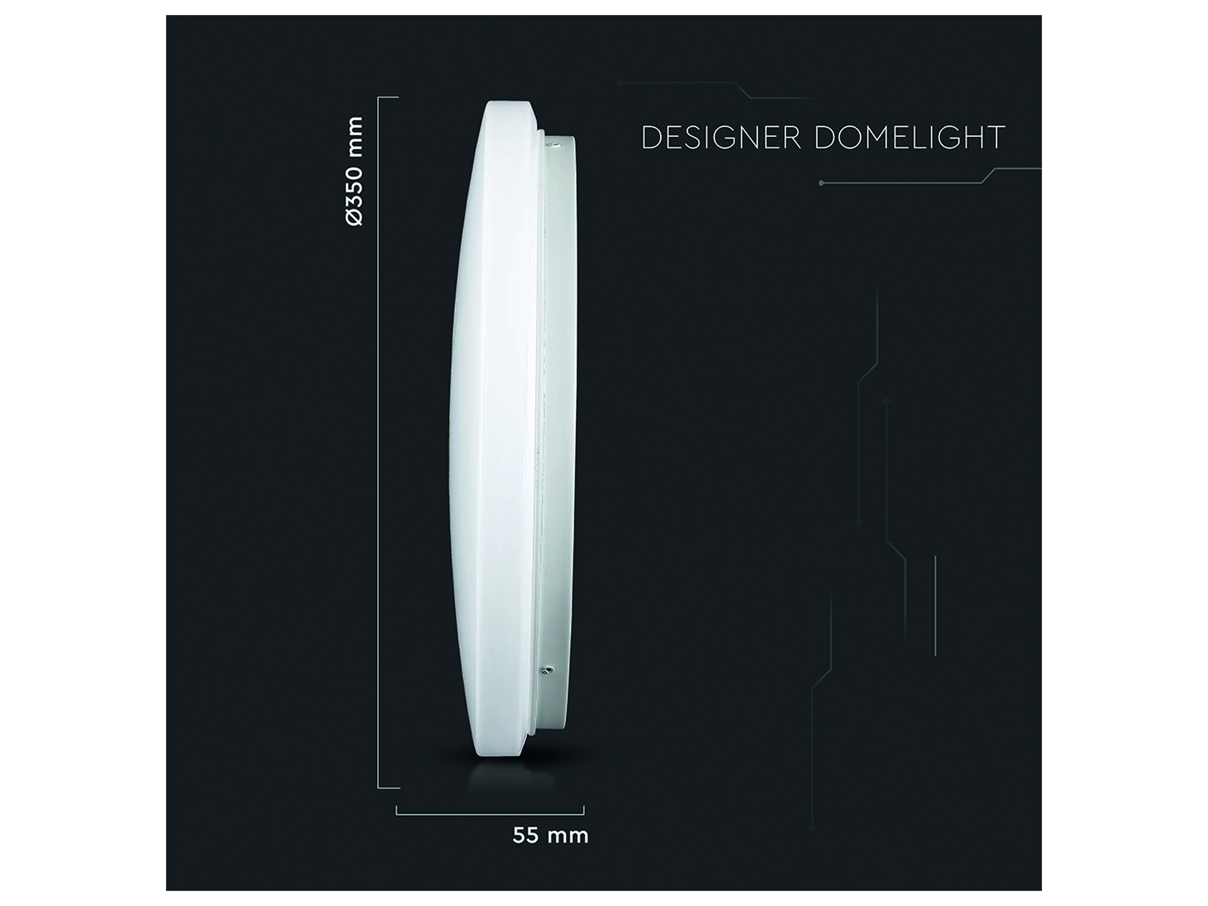 V-TAC LED-Deckenleuchte VT-8424, Kuppel, 350mm, 24W, TW V-TAC LED-Deckenleuchte VT-8424, Kuppel, 350mm, 24W, TW
