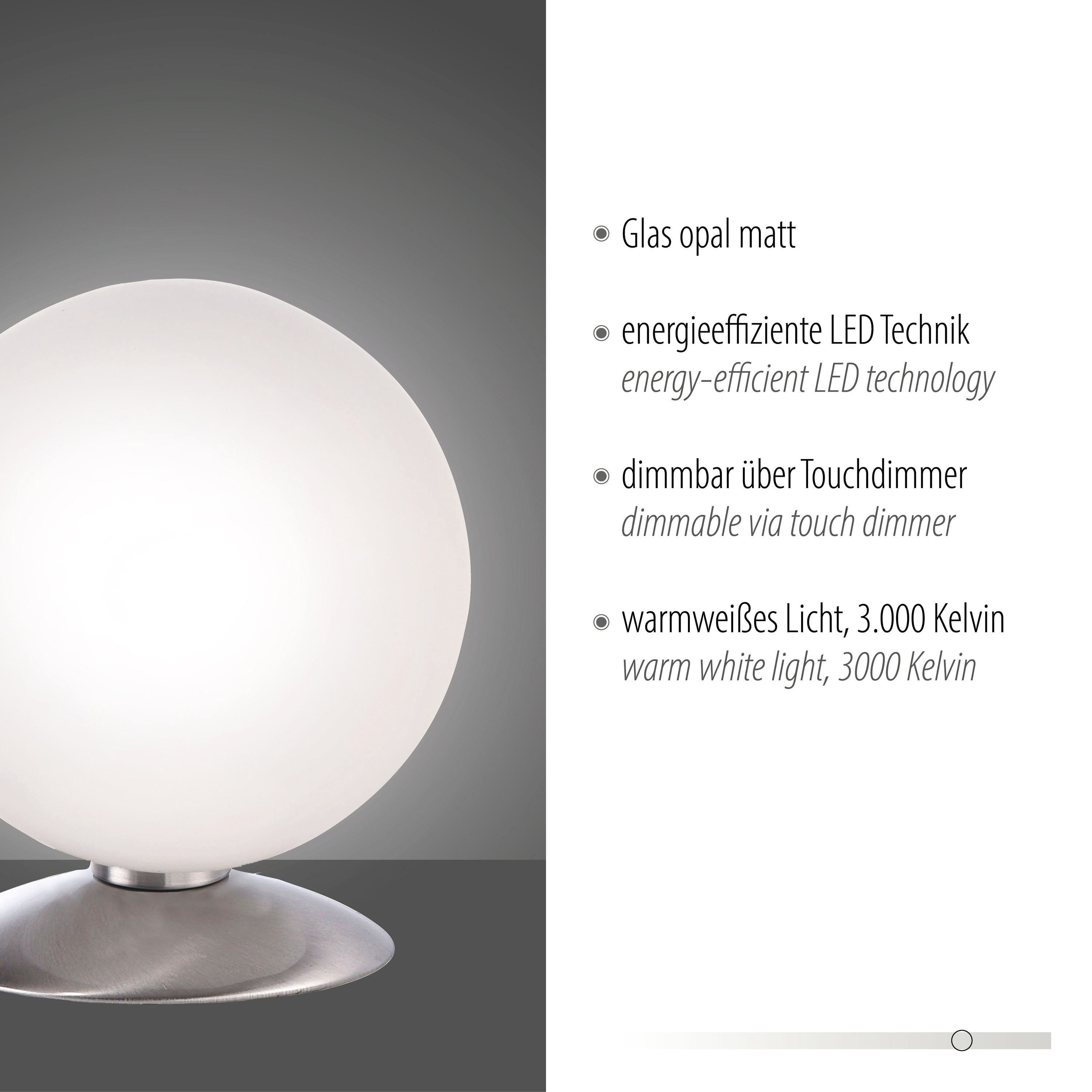 PAUL NEUHAUS LED-Tischleuchte 4013-55 stahl, G9, 3 W, 235 lm, 3000 K PAUL NEUHAUS LED-Tischleuchte 4013-55 stahl, G9, 3 W, 235 lm, 3000 K
