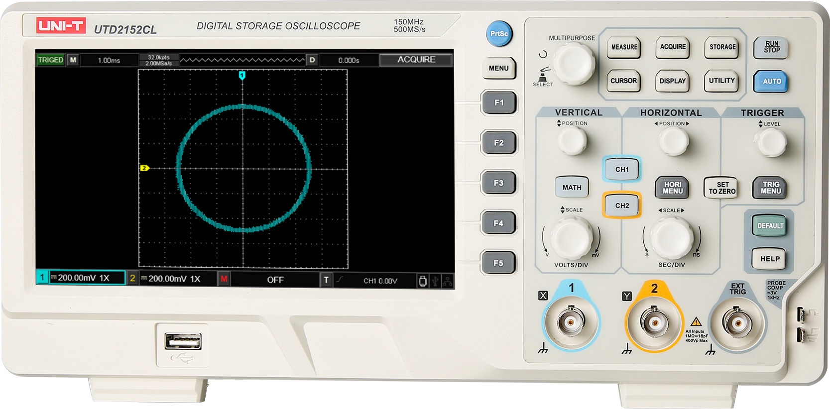 UNI-T Oszilloskop, UTD2152CL, 2 Kanäle, 150 MHz