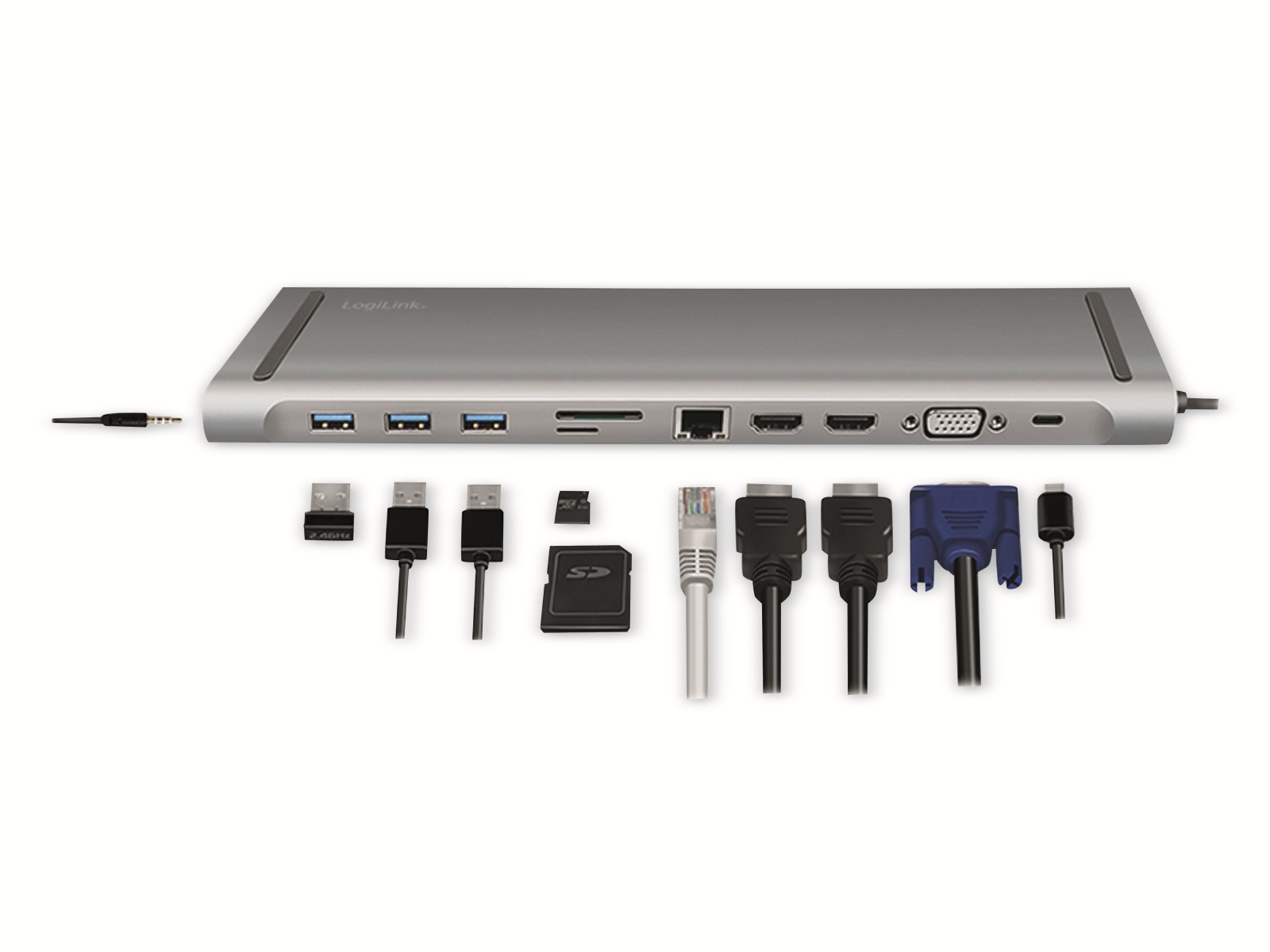LOGILINK USB 3.2 Docking-Station UA0373, USB-C, USB-Port, PD, silver LOGILINK USB 3.2 Docking-Station UA0373, USB-C, USB-Port, PD, silver