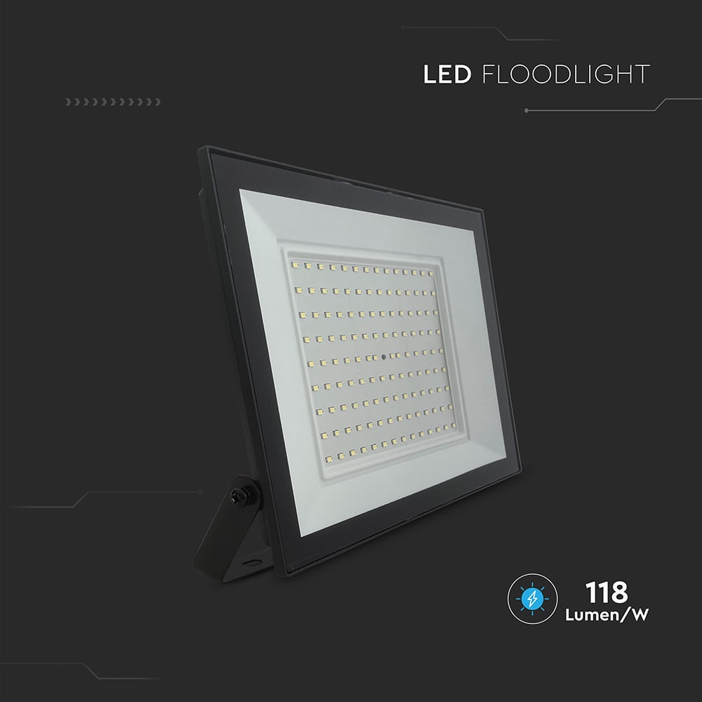 V-TAC LED-Fluter, VT-44109, 100 W, 6500K, EEK: F, 8150 lm, kaltweiß, IP65, schwarz V-TAC LED-Fluter, VT-44109, 100 W, 6500K, EEK: F, 8150 lm, kaltweiß, IP65, schwarz