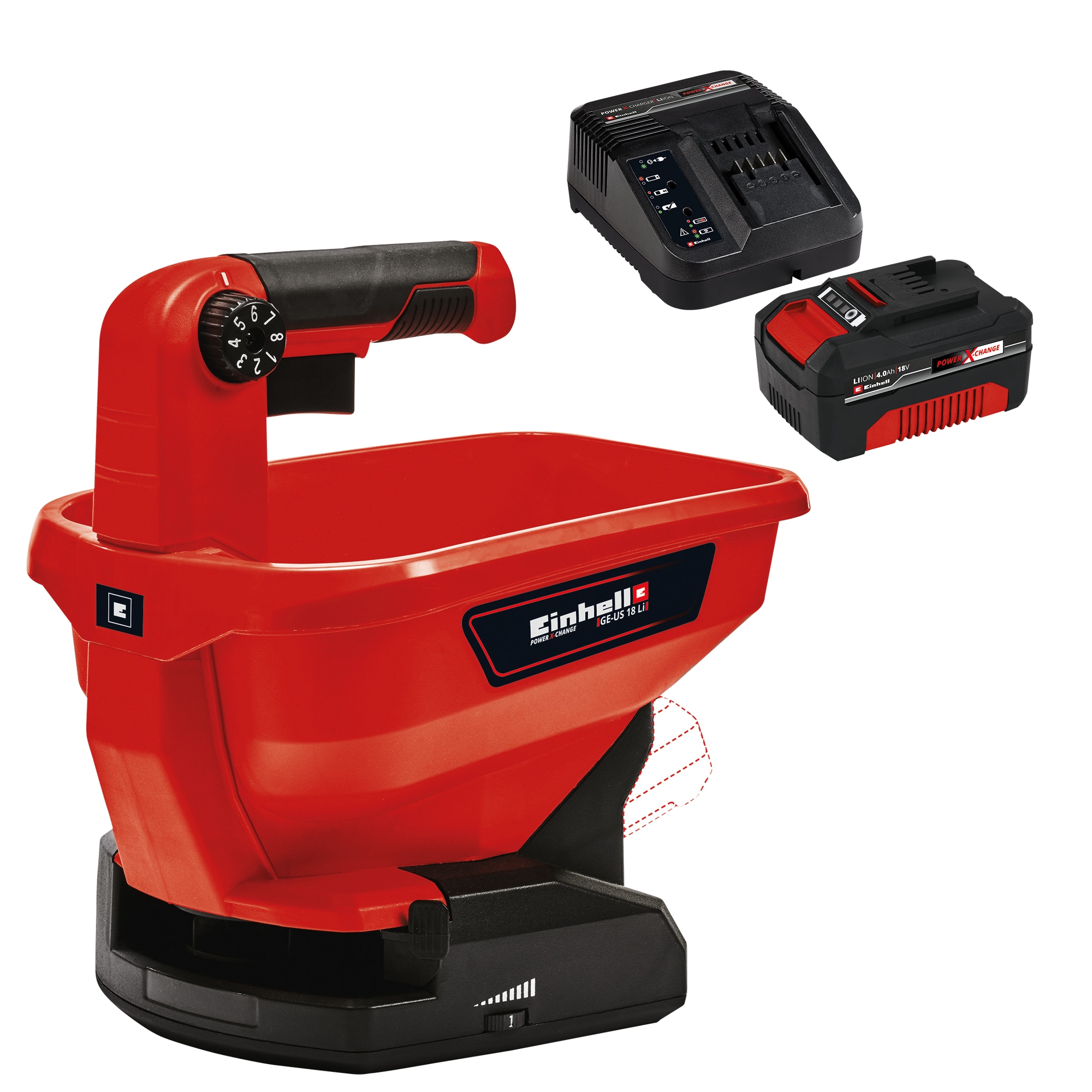 EINHELL Akku-Streuer GE-US 18 Li Kit (1x 4,0 Ah) EINHELL Akku-Streuer GE-US 18 Li + Starterset