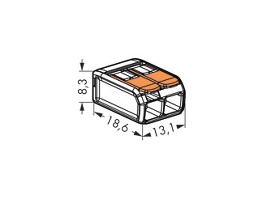 WAGO Steckklemmen 221-412, 2-polig, 0,2...4 mm², 100 Stück WAGO Steckklemmen 221-412, 2-polig, 0,2...4 mm², 100 Stück