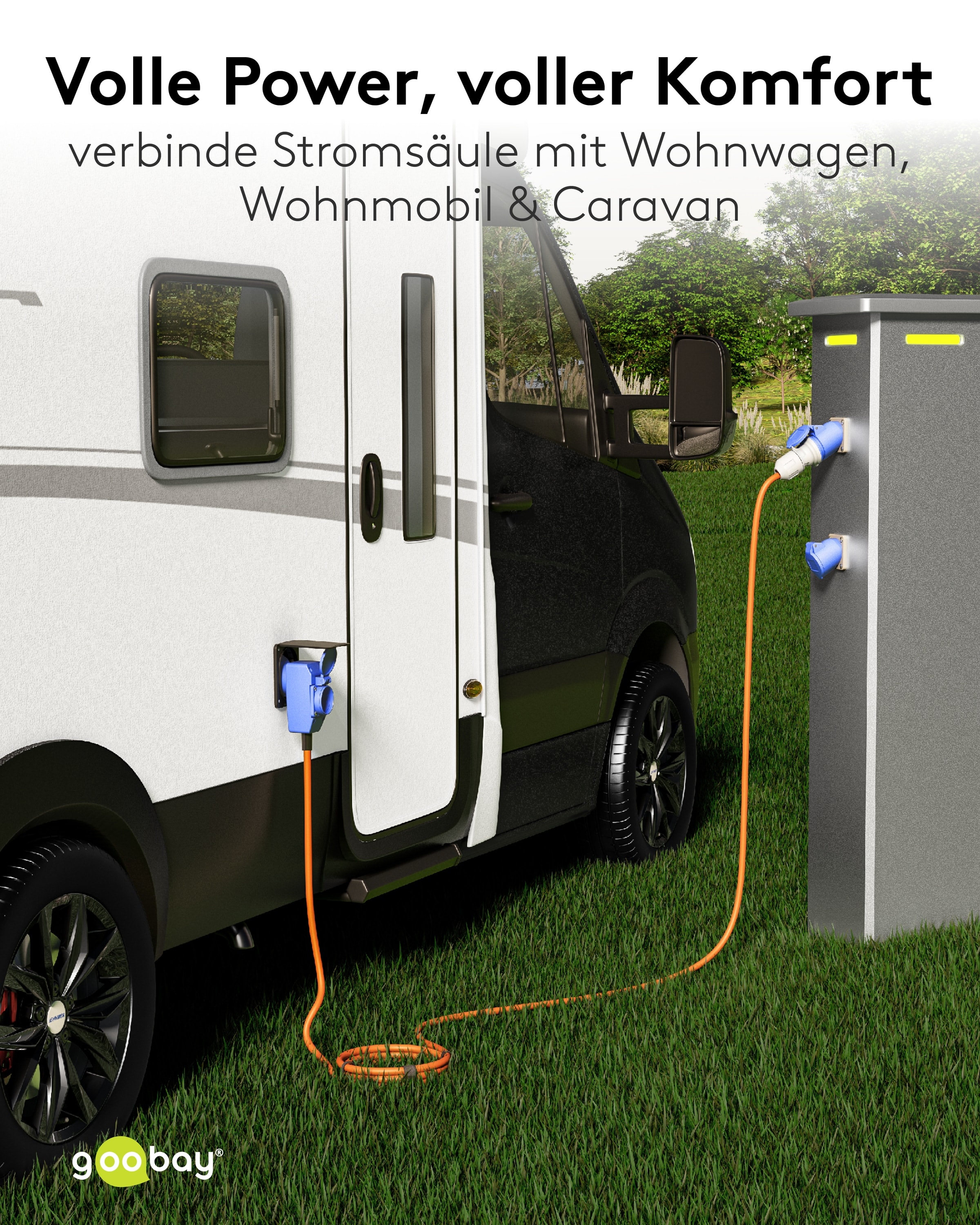 GOOBAY CEE-Adapterkabel 76232, 1,5 m, Stecker zu Kupplung + Schutzkontakt Kupplung GOOBAY CEE-Adapterkabel 76232, 1,5 m, Stecker zu Kupplung + Schutzkontakt Kupplung