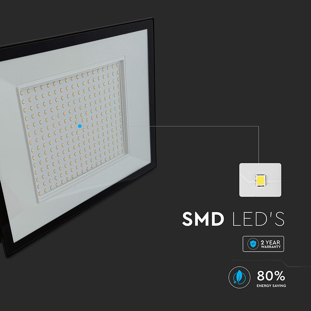 V-TAC LED-Fluter, VT-44208, 200 W, 6500K, EEK: F, 16450 lm, kaltweiß, IP65, schwarz