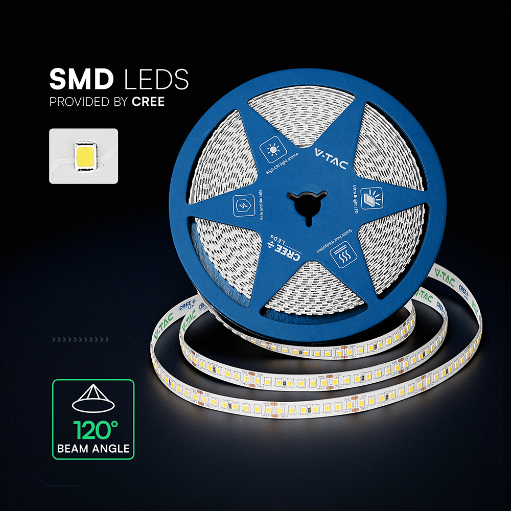 V-TAC LED-Strip VT-2125986, 120W, EEK: E, 14400lm, 6500K, 120°, 24V, 10m V-TAC LED-Stripe VT-2125986, 120W, EEK: E, 14400lm, 6500K, 120°, 24V, 10m