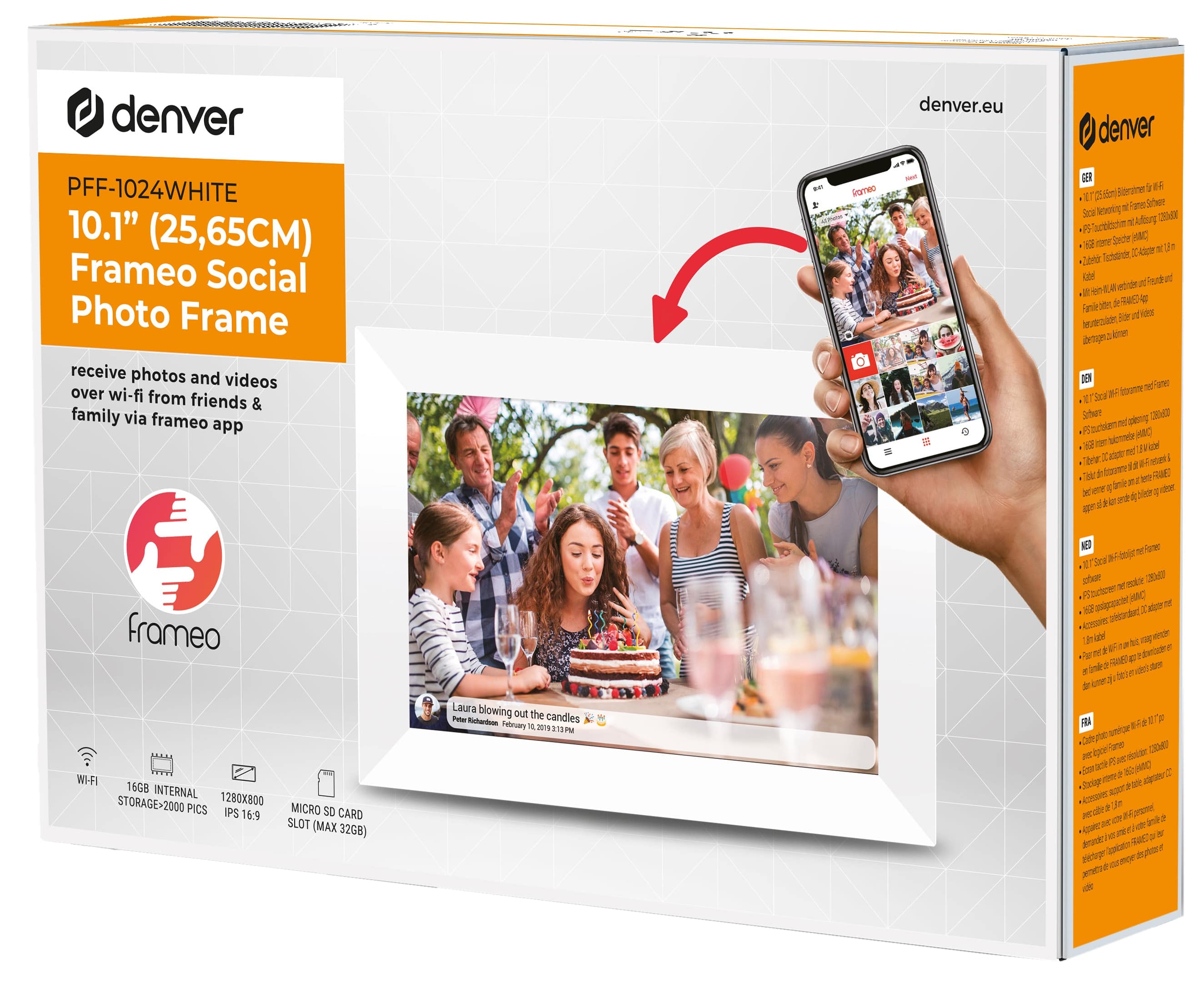 DENVER Digitaler Bilderrahmen PFF-1024W DENVER Digitaler Bilderrahmen PFF-1024W