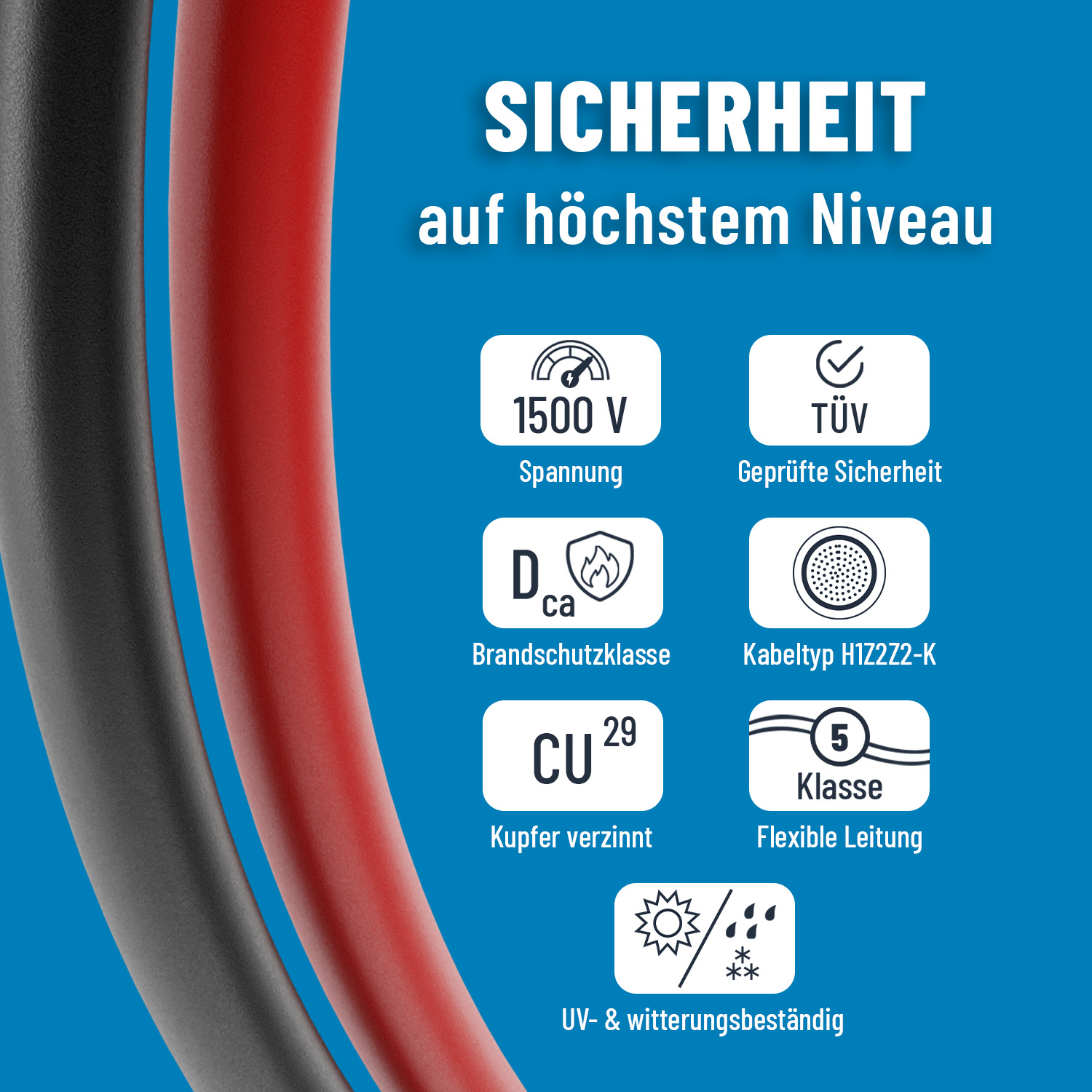 ABSINA Solarkabel-Set 910002, MC4, 2x 5 m, 4 mm² ABSINA Solarkabel-Set 910002, MC4, 2x 5 m, 4 mm²