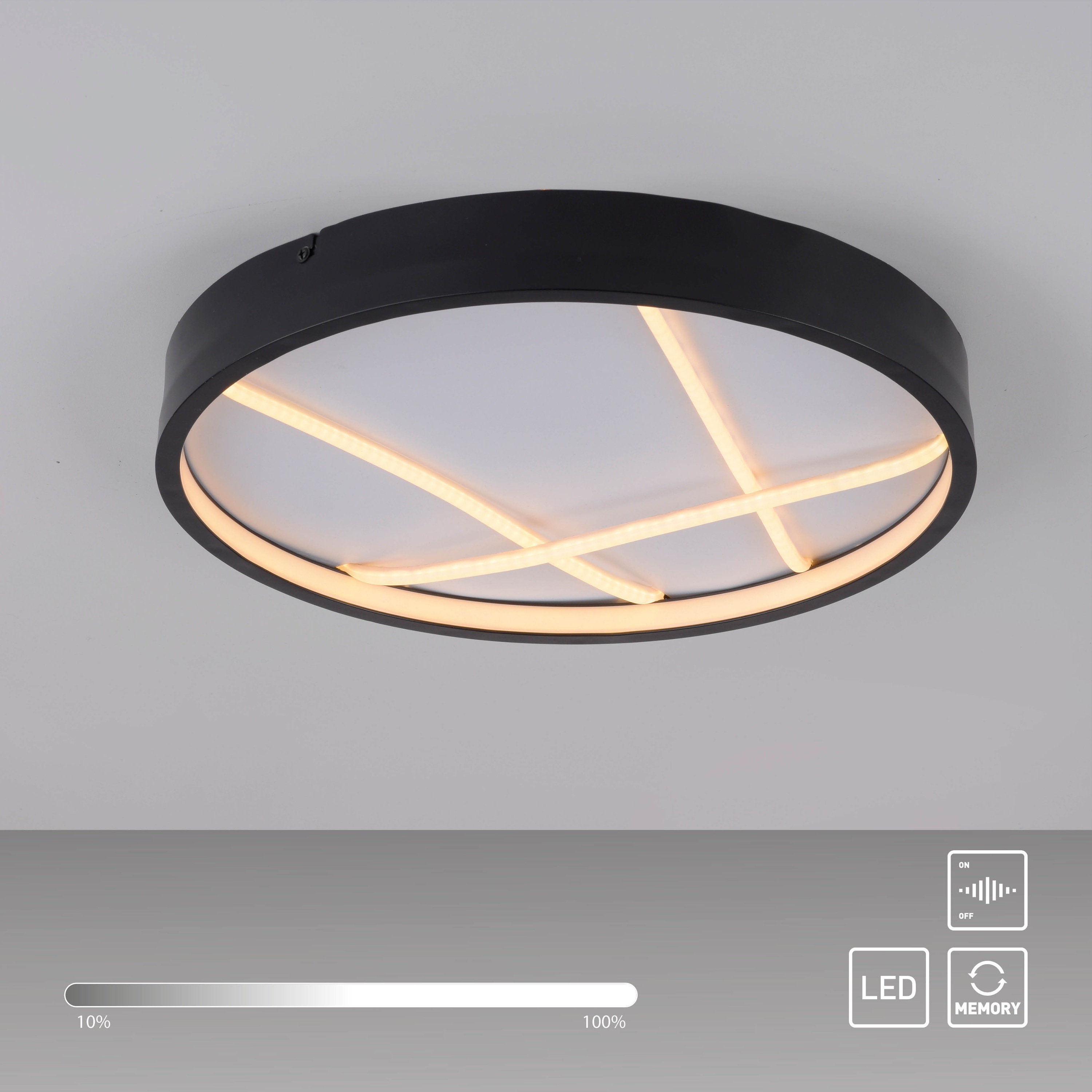JUST LIGHT LED-Deckenleuchte 14091-18, 33W, 3000K, 4250lm, warmweiß, IP20, schwarz JUST LIGHT LED-Deckenleuchte 14091-18, 33W, 3000K, 4250lm, warmweiß, IP20, schwarz