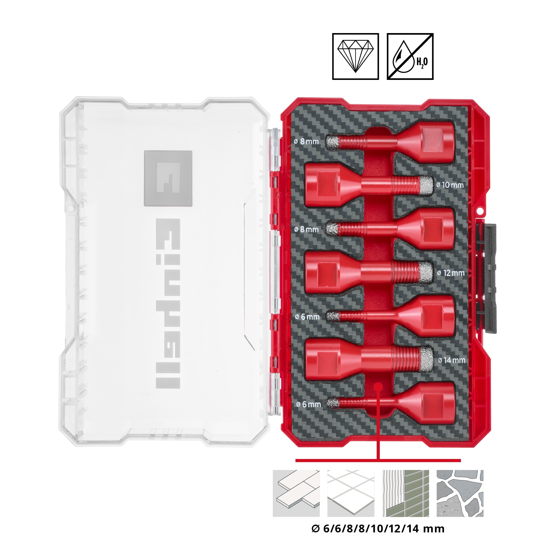 EINHELL Fliesenbohrer-Set, 500400, M-Case, 7-teilig EINHELL Fliesenbohrer-Set, 500400, M-Case, 7-teilig