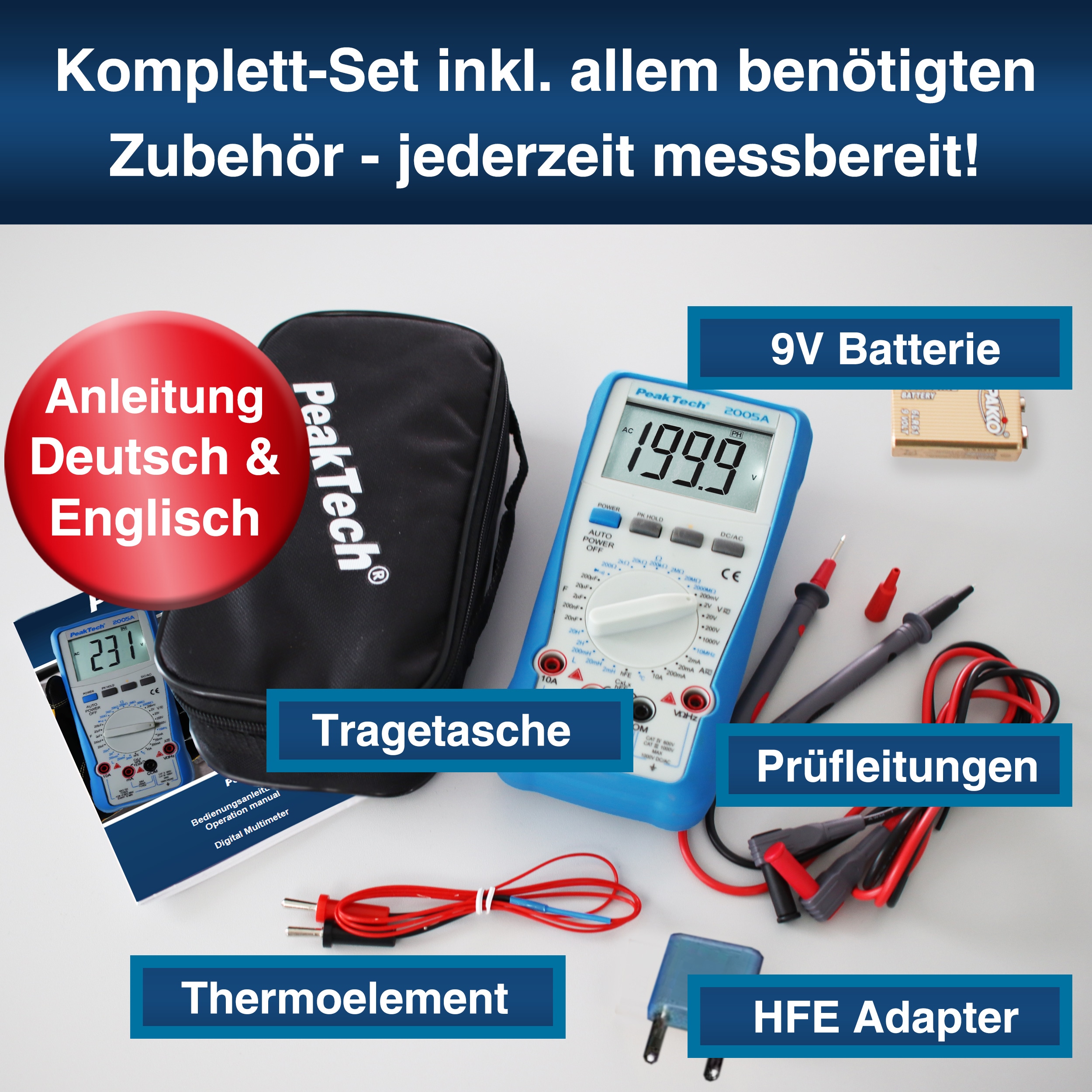 PEAKTECH Multimeter, P 2005 A PEAKTECH Multimeter, P 2005 A